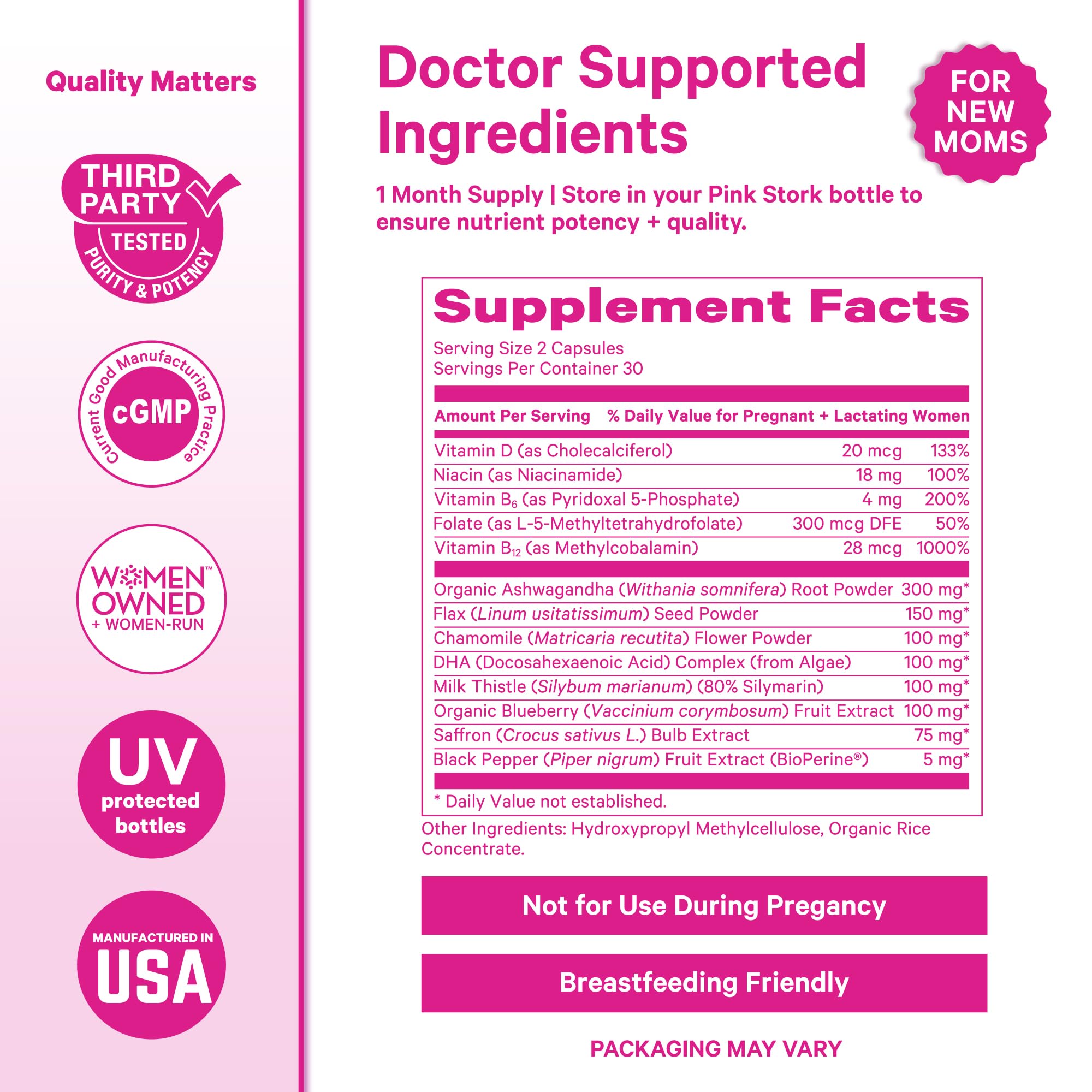 Pink Stork Postpartum Mood Support – Postnatal Supplement

