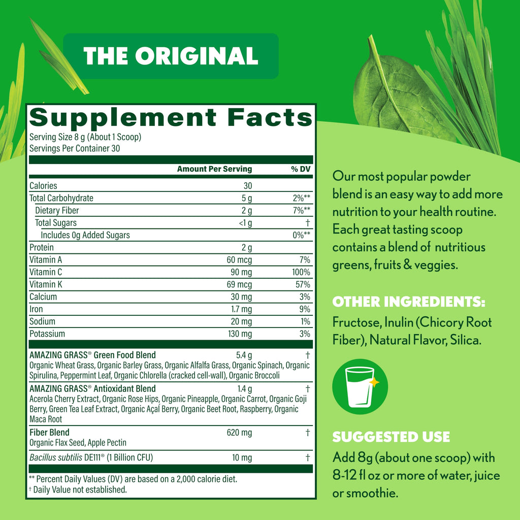 Amazing Grass Super Greens Organic Greens Supplement

