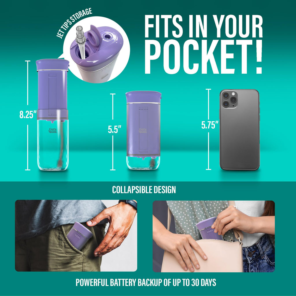 Water Flosser by GuruNanda – Mini Travel Cordless

