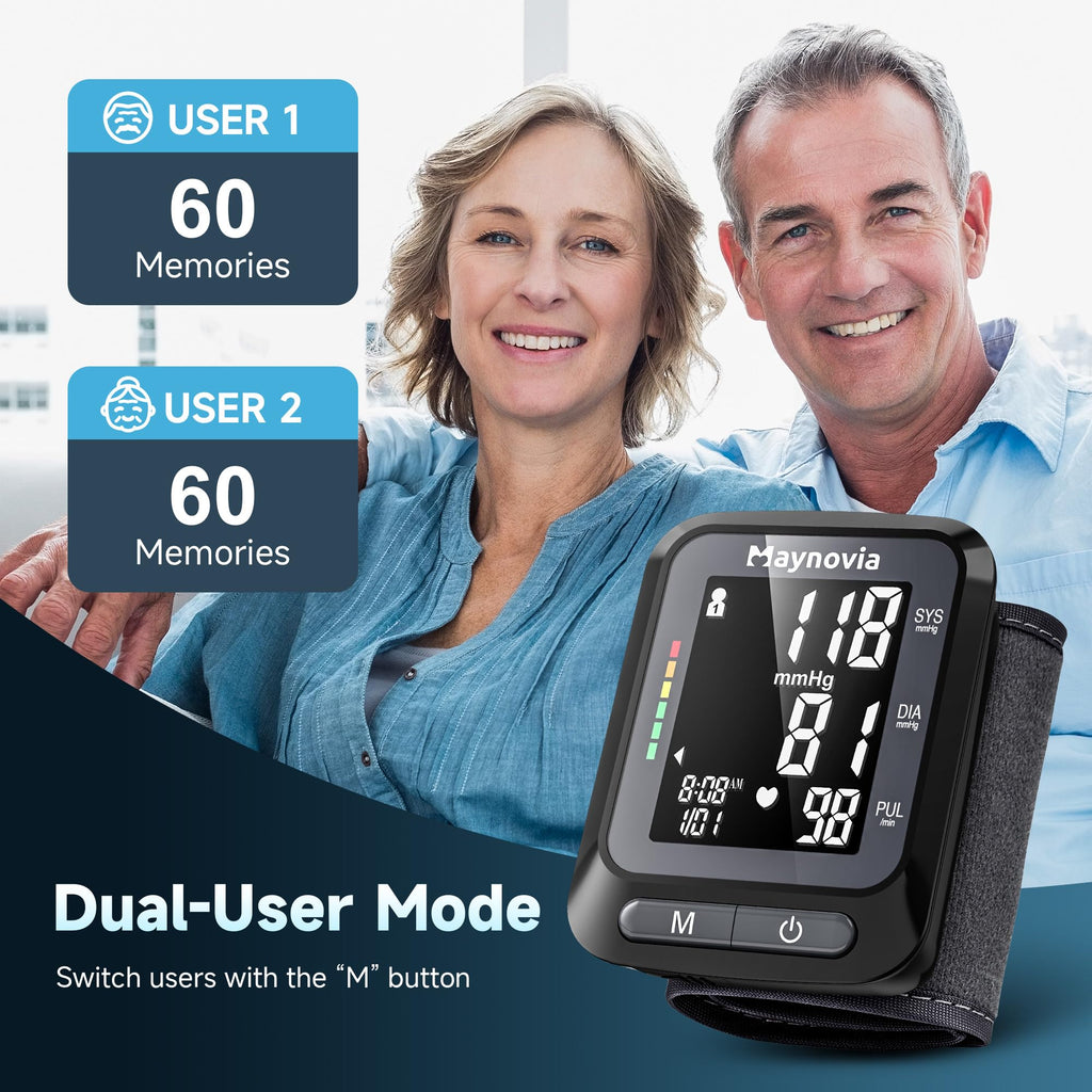 Wrist Blood Pressure Monitor - Automatic with Backlit Display

