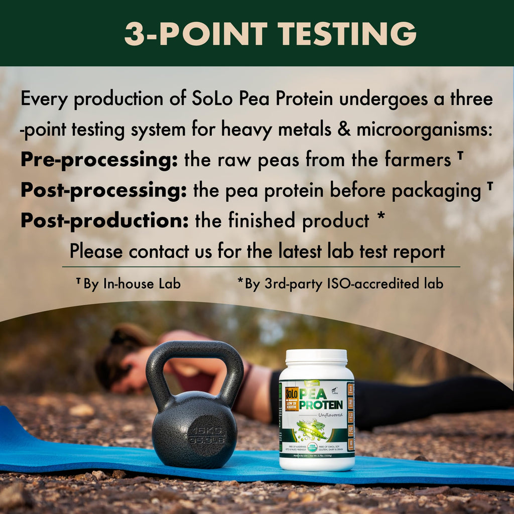 SOLO Organic Pea Protein Isolate Unflavored Plant Protein

