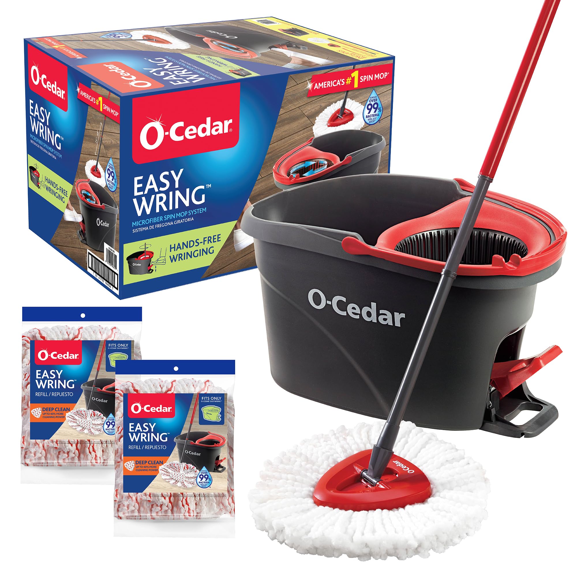 O-Cedar EasyWring Microfiber Spin Mop & Bucket System