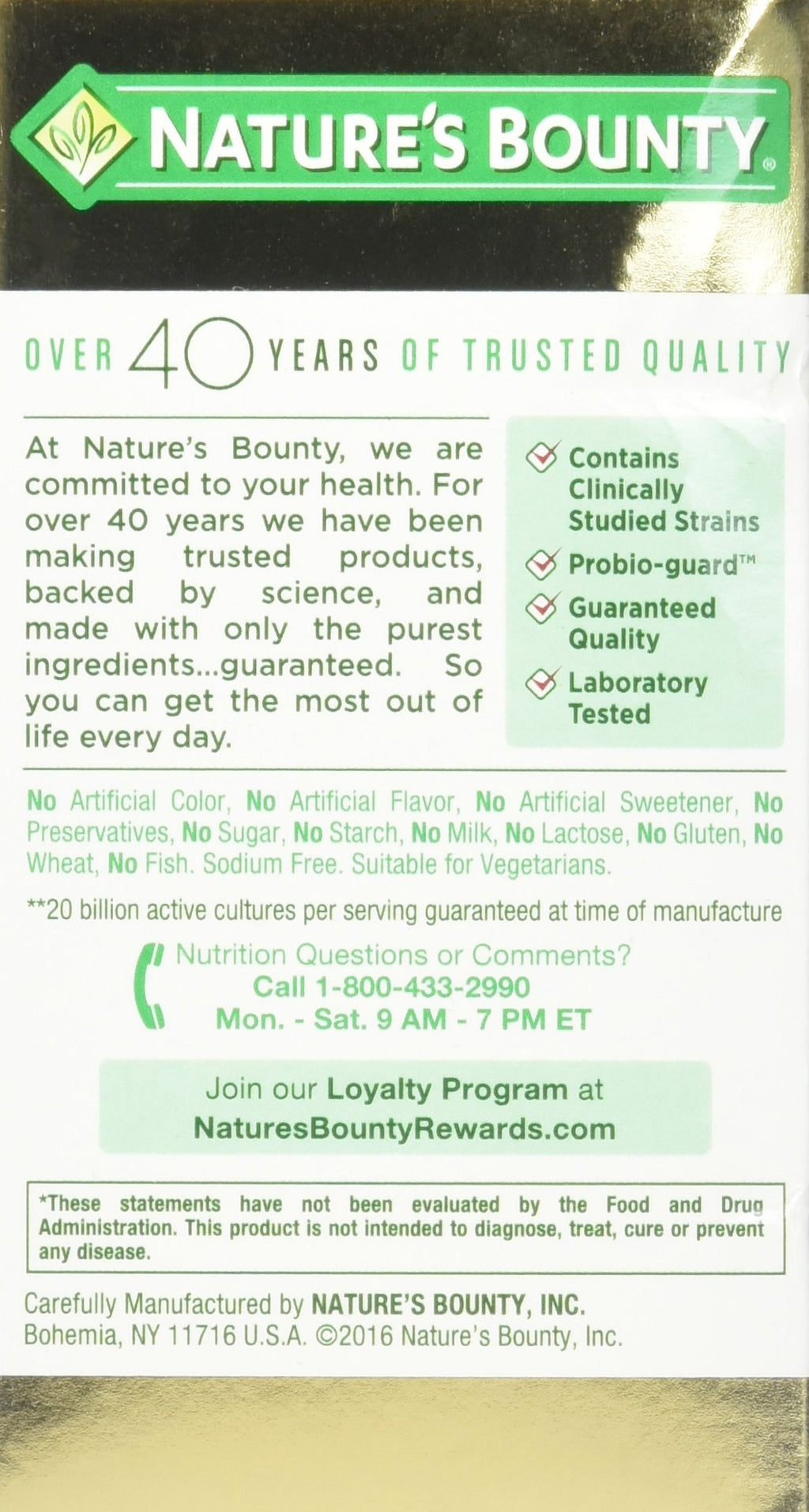 Nature's Bounty Probiotic Supplement for Digestive Health

