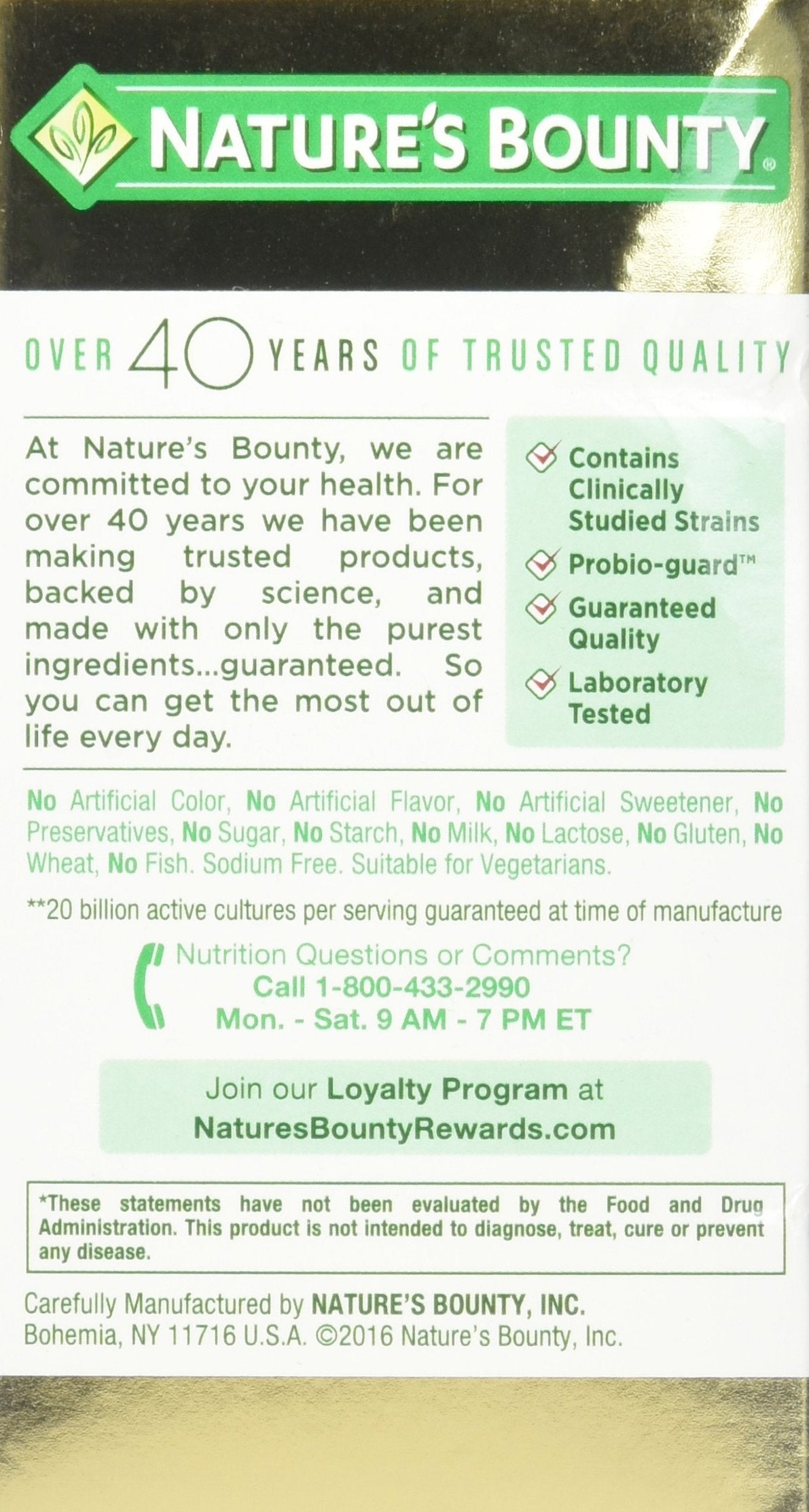 Nature's Bounty Probiotic Supplement for Digestive Health

