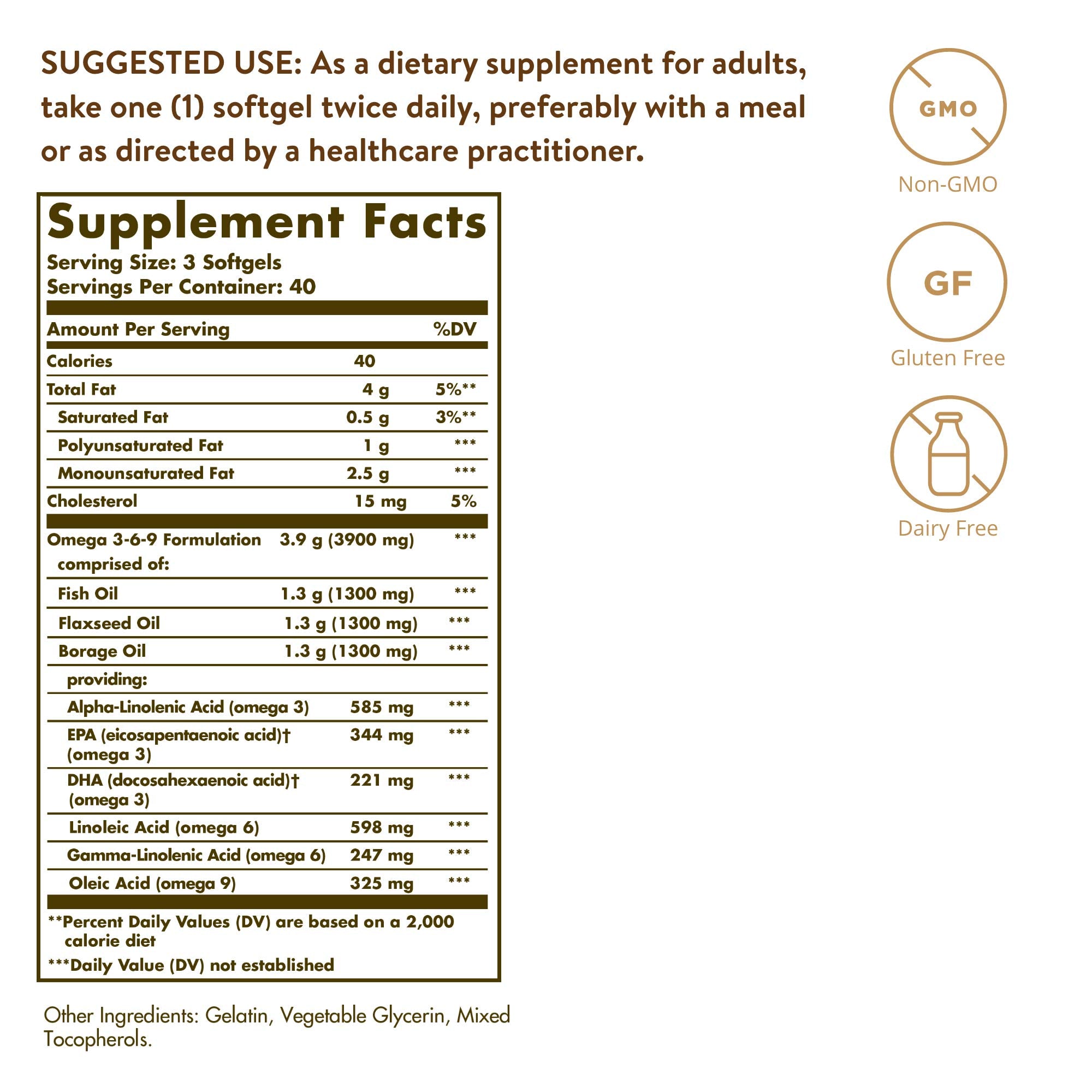 Solgar Omega Fatty Acid Softgels | Dietary Supplement

