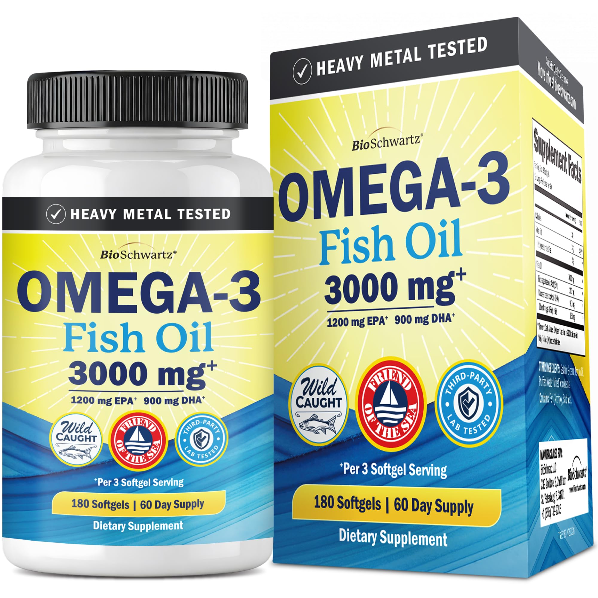 BioSchwartz Omega-3 Fish Oil Softgels - Burpless Lemon

