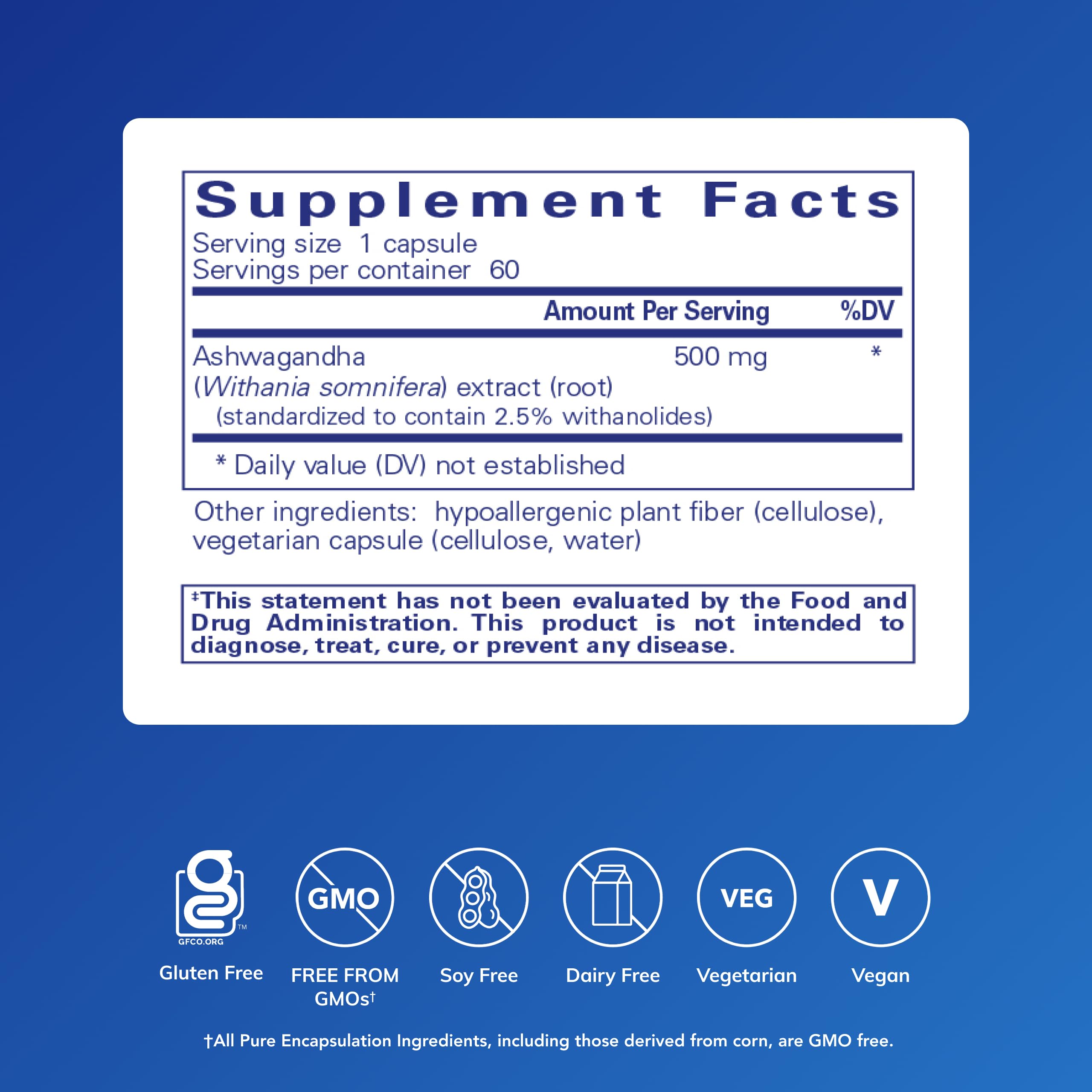 Pure Encapsulations Ashwagandha 500 mg | Immune Support

