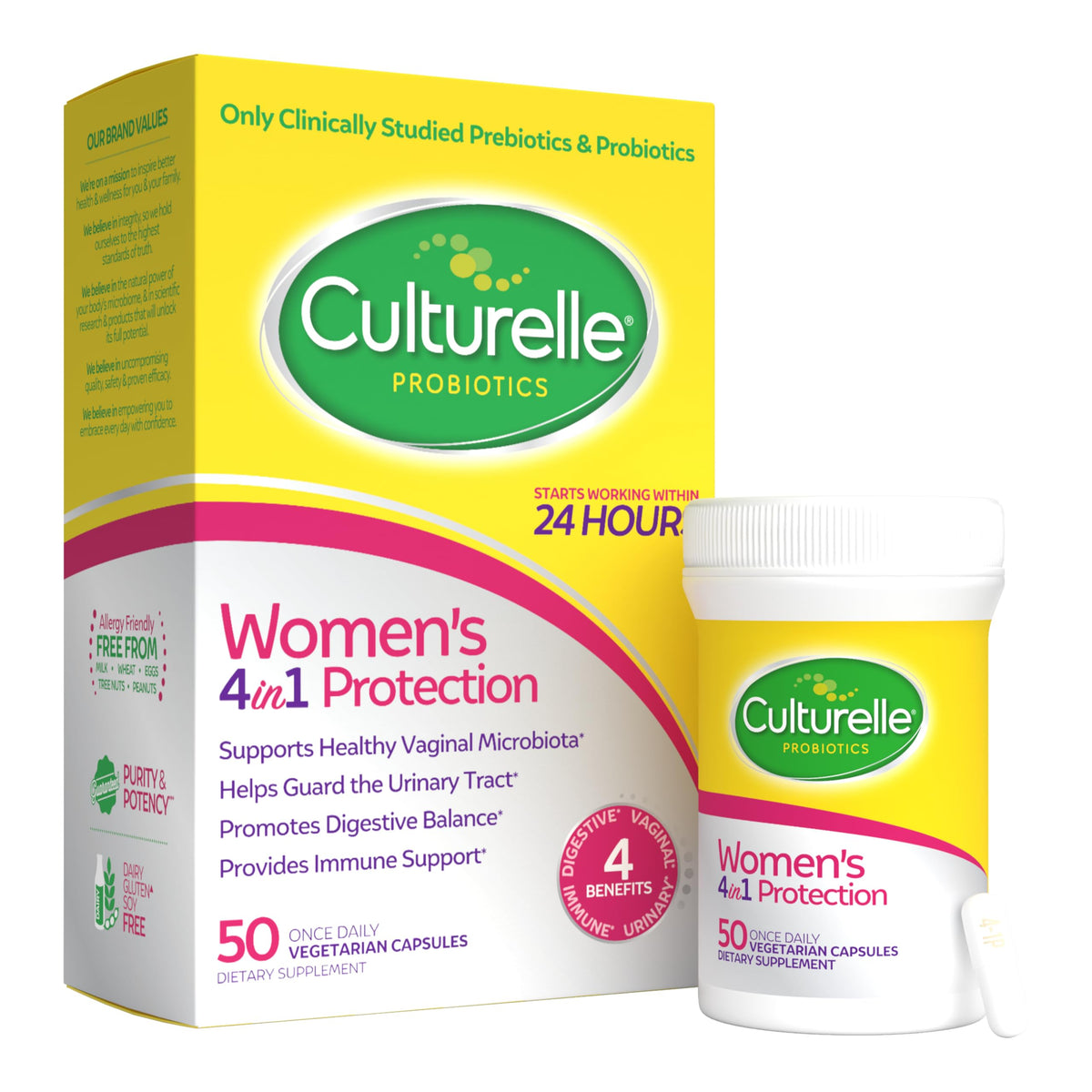 Culturelle Probiotics for Women with Prebiotics – Comprehensive Four-in-One Probiotic
