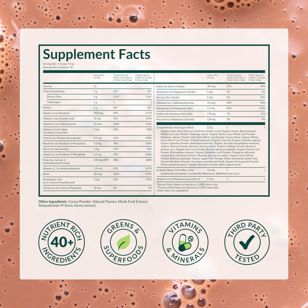 BEAM Kids Multivitamin Powder with Greens & Probiotic

