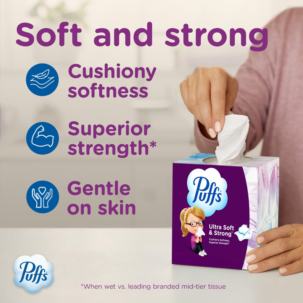 Puffs Ultra Soft Facial Tissues – Gentle Nose Comfort

