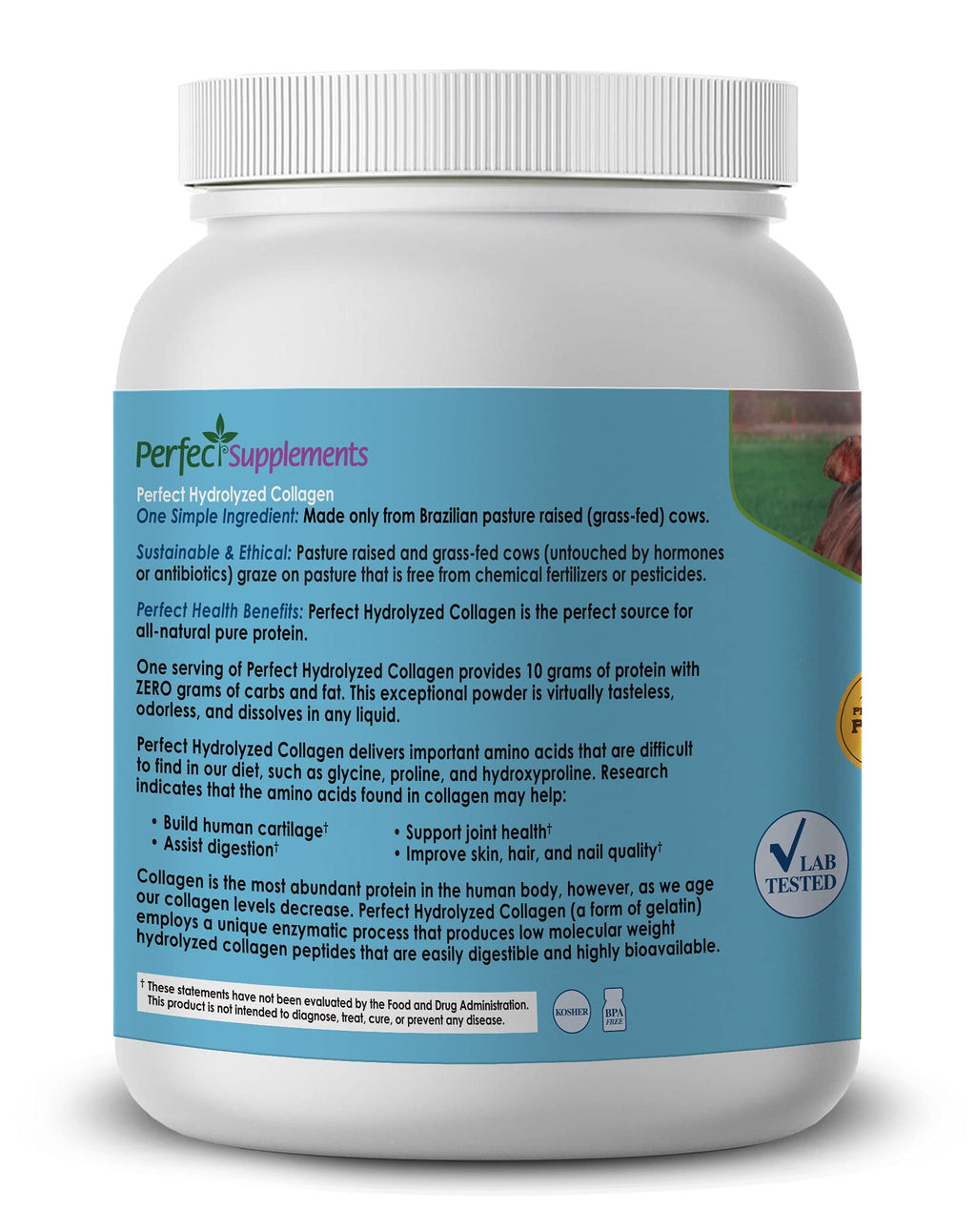 Perfect Supplements Hydrolyzed Collagen Powder - Grass-Fed

