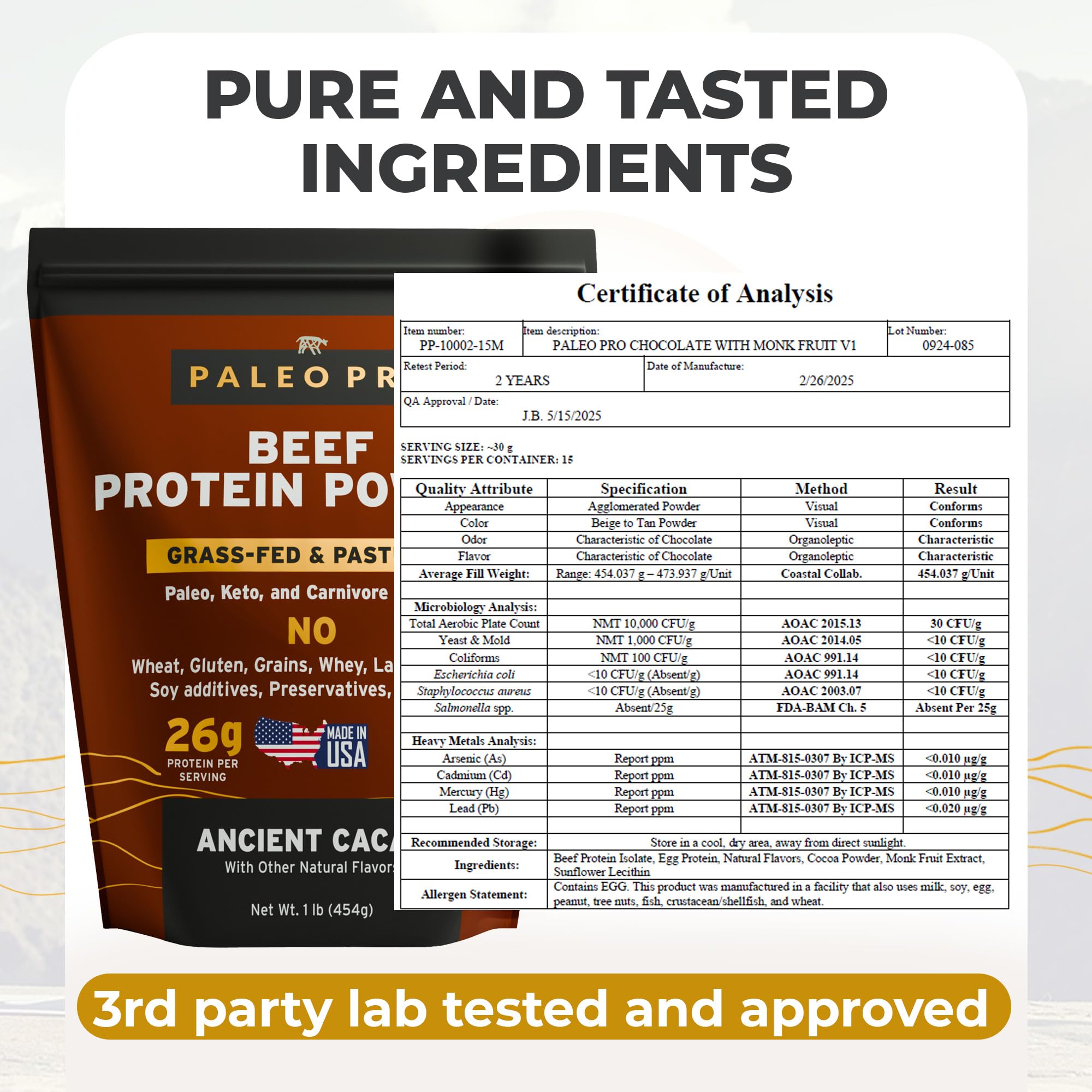 Beef Protein Powder - Paleo Pro Grass-Fed | Gluten Free

