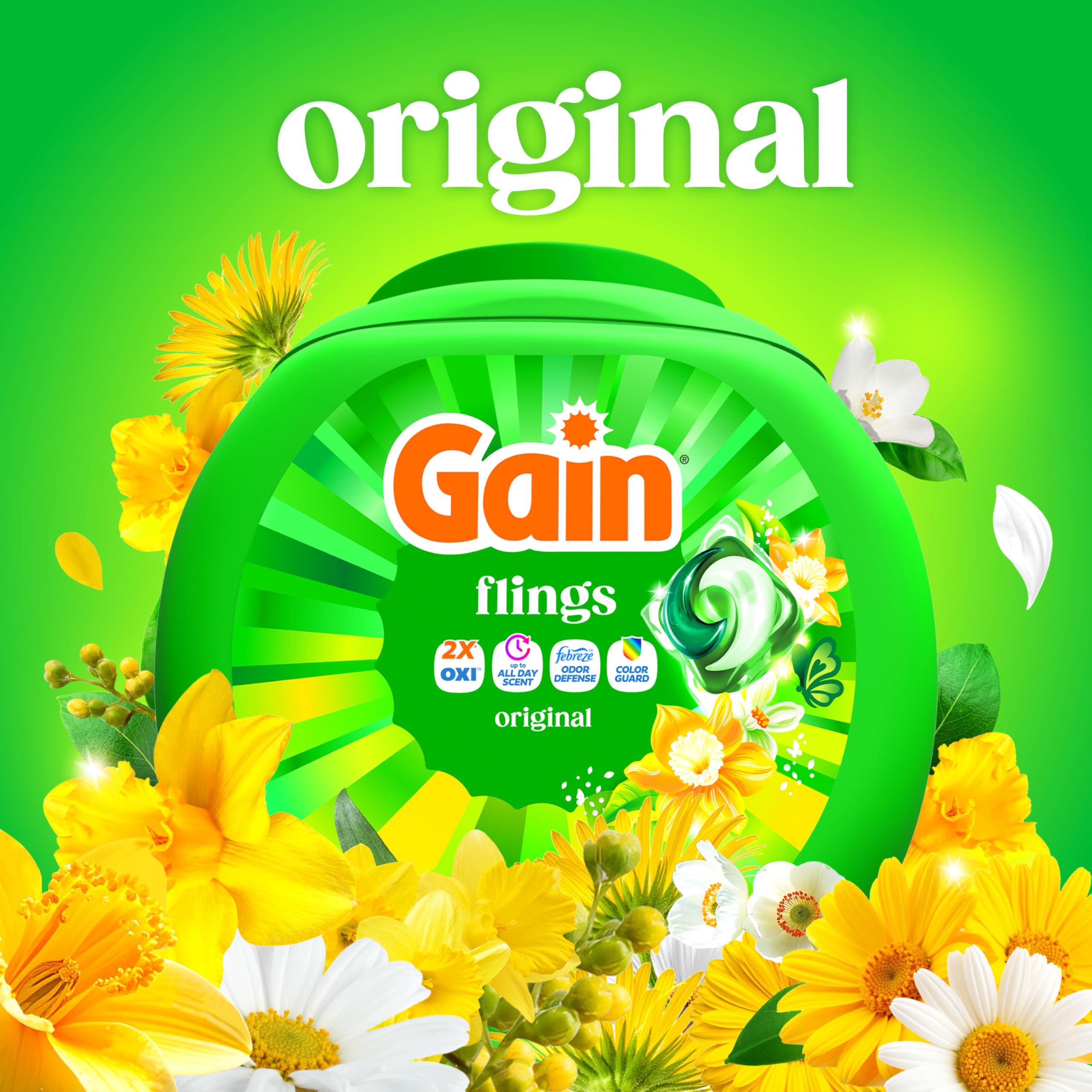 Gain Flings Liquid Laundry Pacs | Odor Defense

