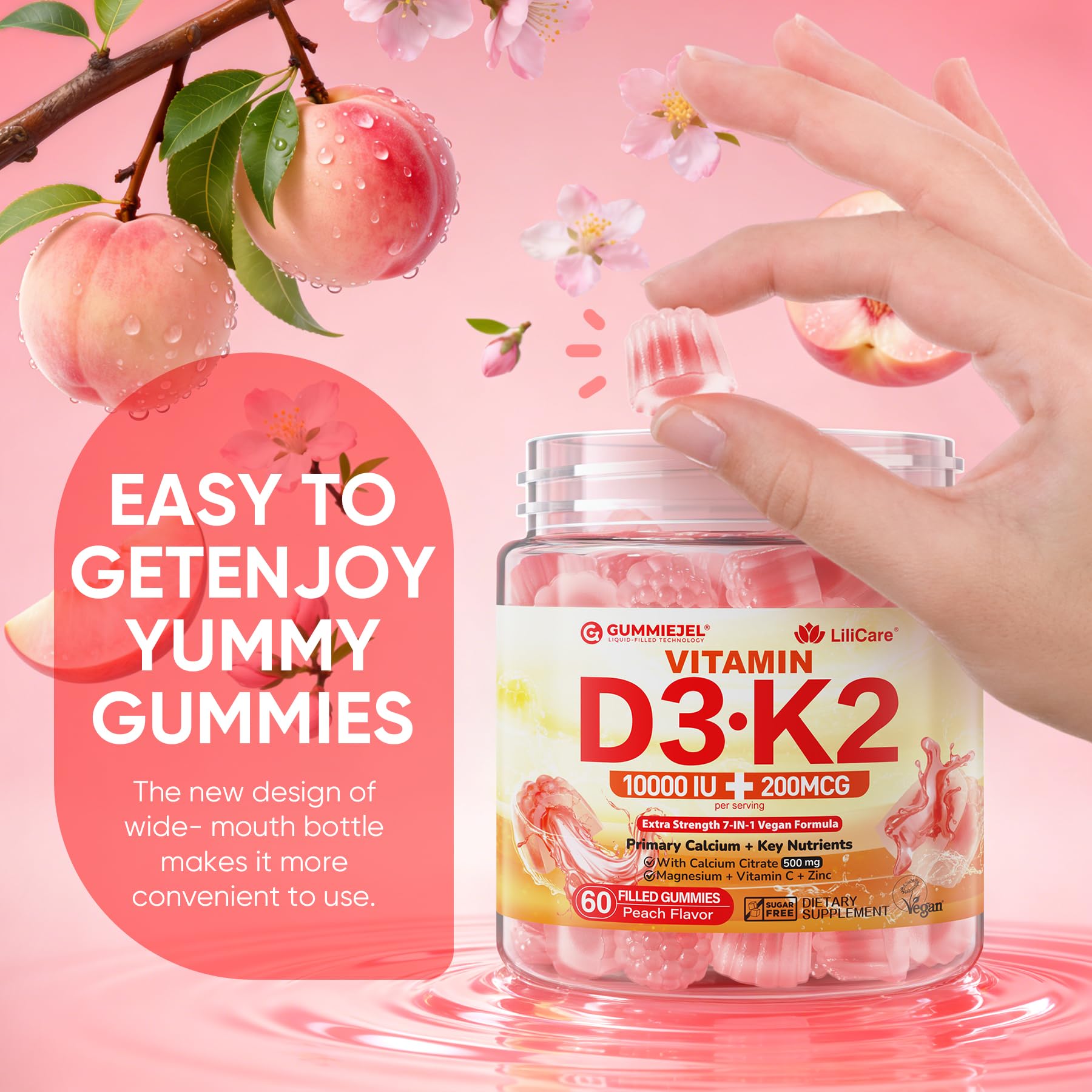 Vitamin D3 K2 Gummies for Bone Support – Vegan

