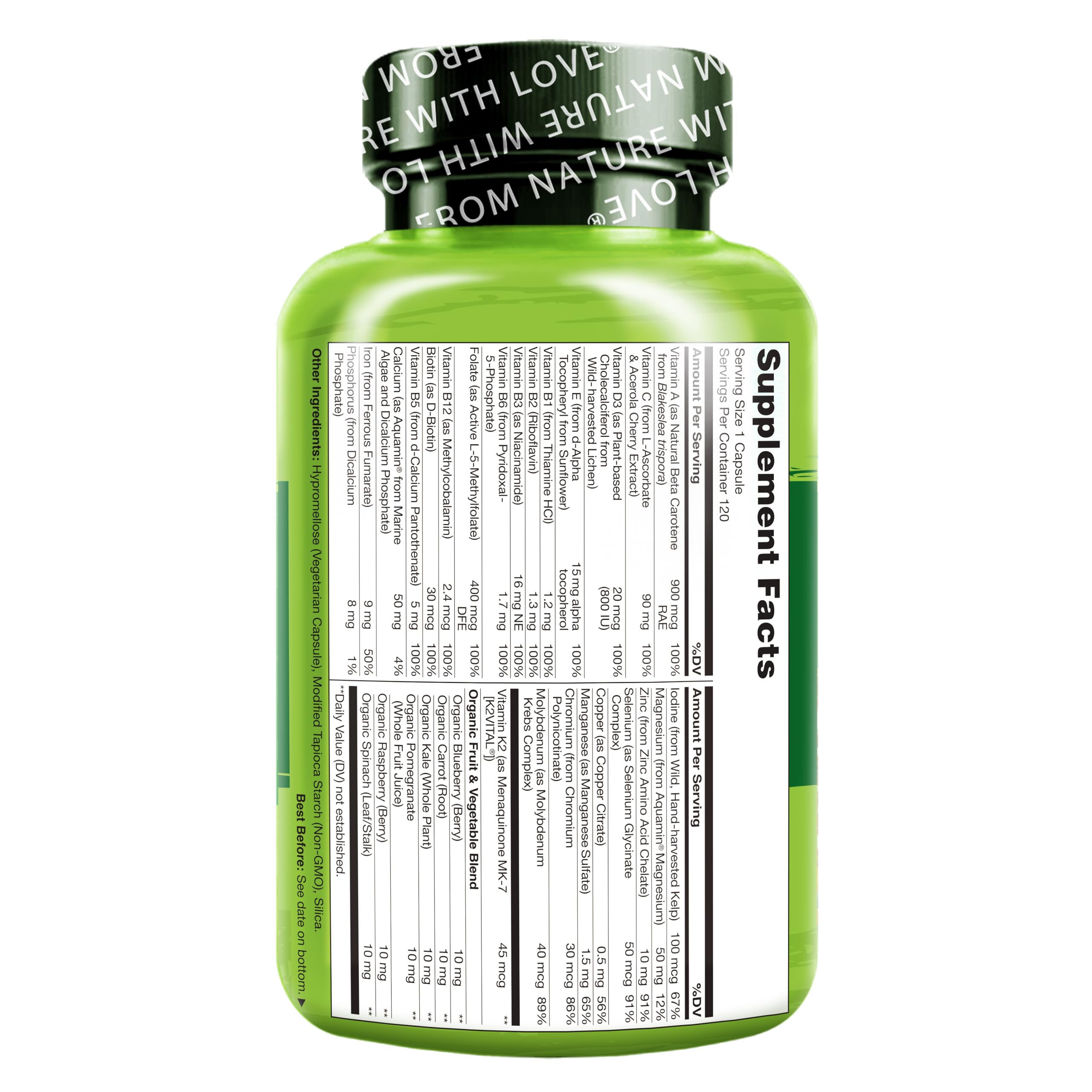 Naturelo Multivitamin for Women – One Daily, Vegan Non-GMO

