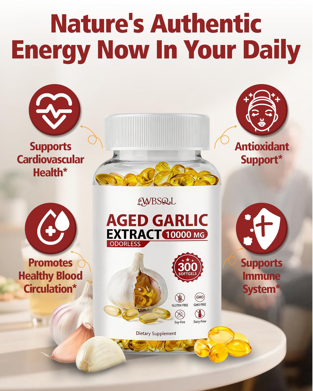 Odorless Aged Garlic Extract Softgels - Heart & Immune

