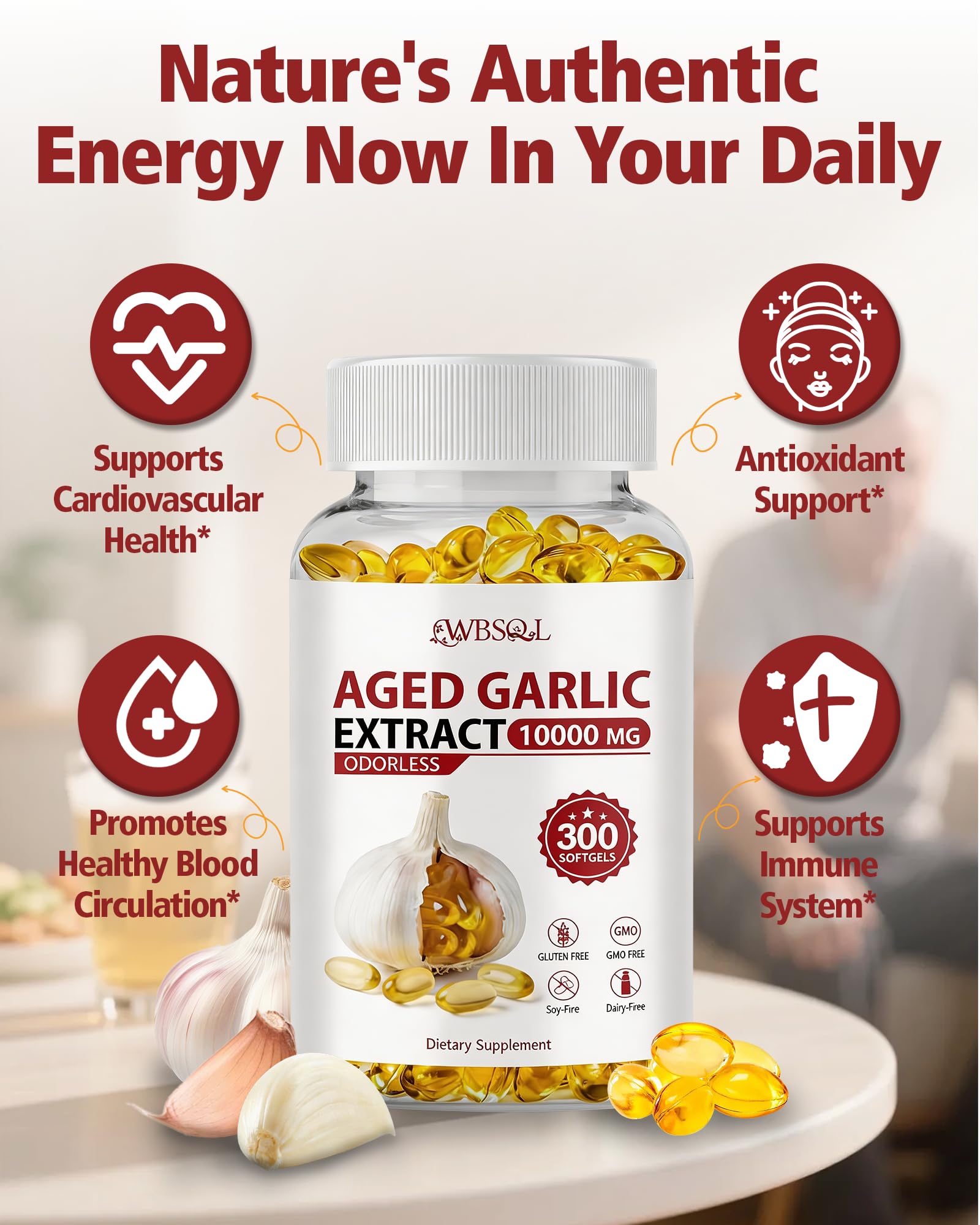 Odorless Aged Garlic Extract Softgels - Heart & Immune

