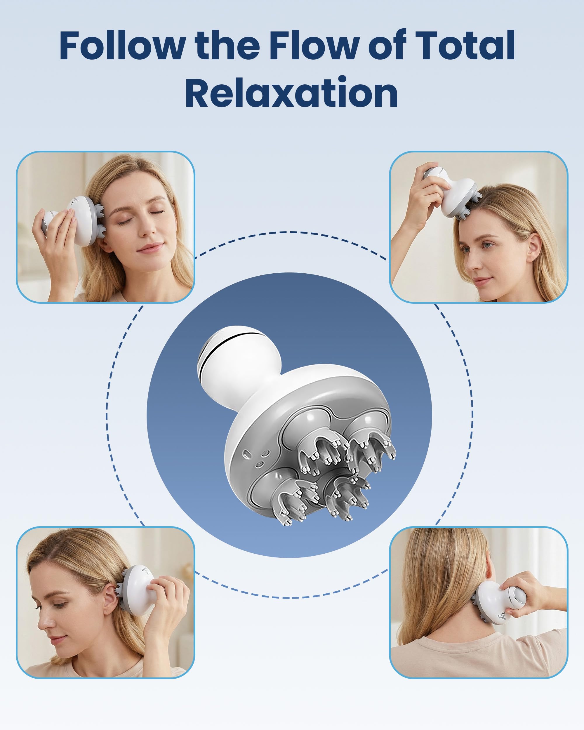 COMFIER Cordless Hair Scalp Massager with 4 Heads


