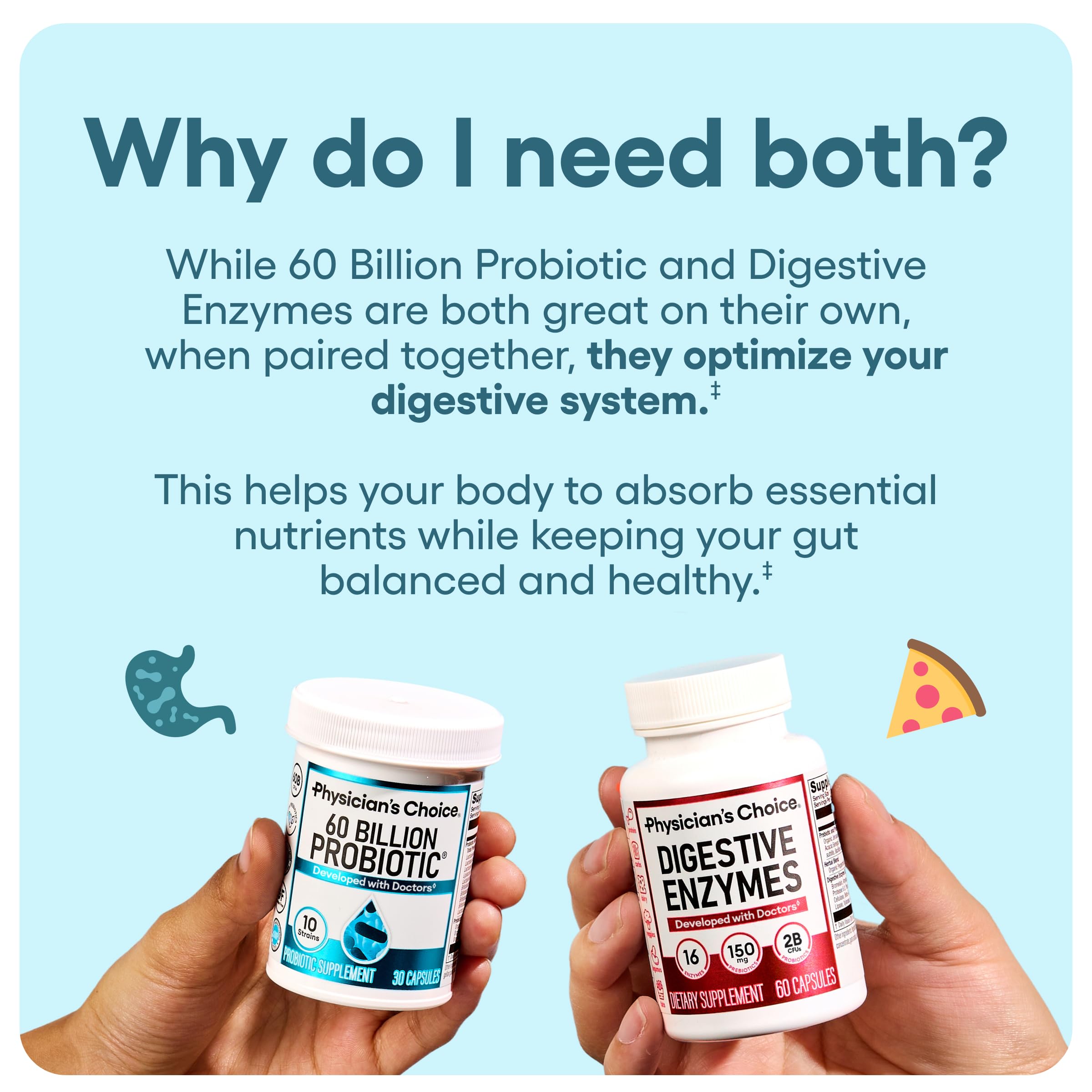 Physician's CHOICE Gut Health Bundle | Probiotic & Enzymes

