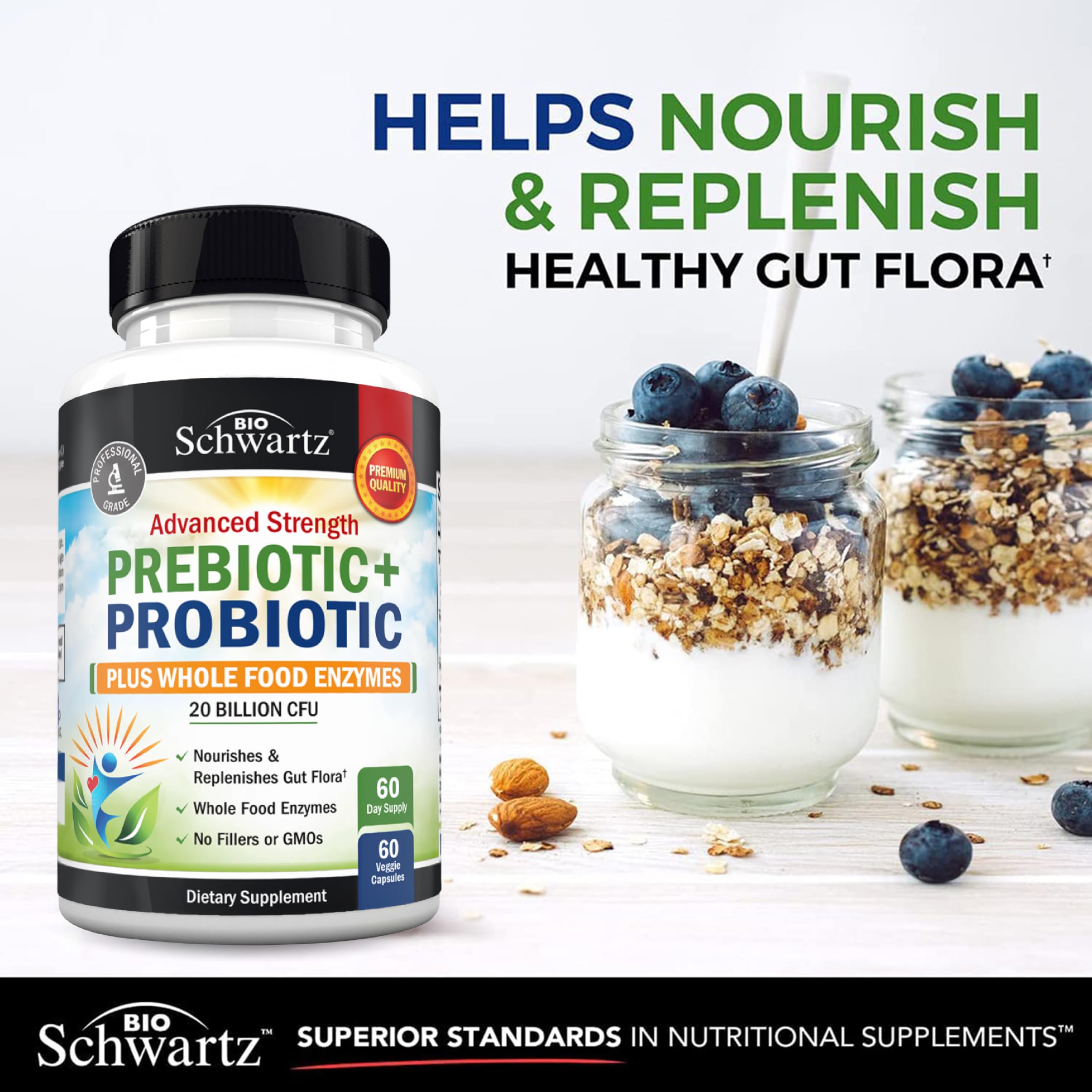 BioSchwartz Probiotic & Prebiotic Digestive Supplement

