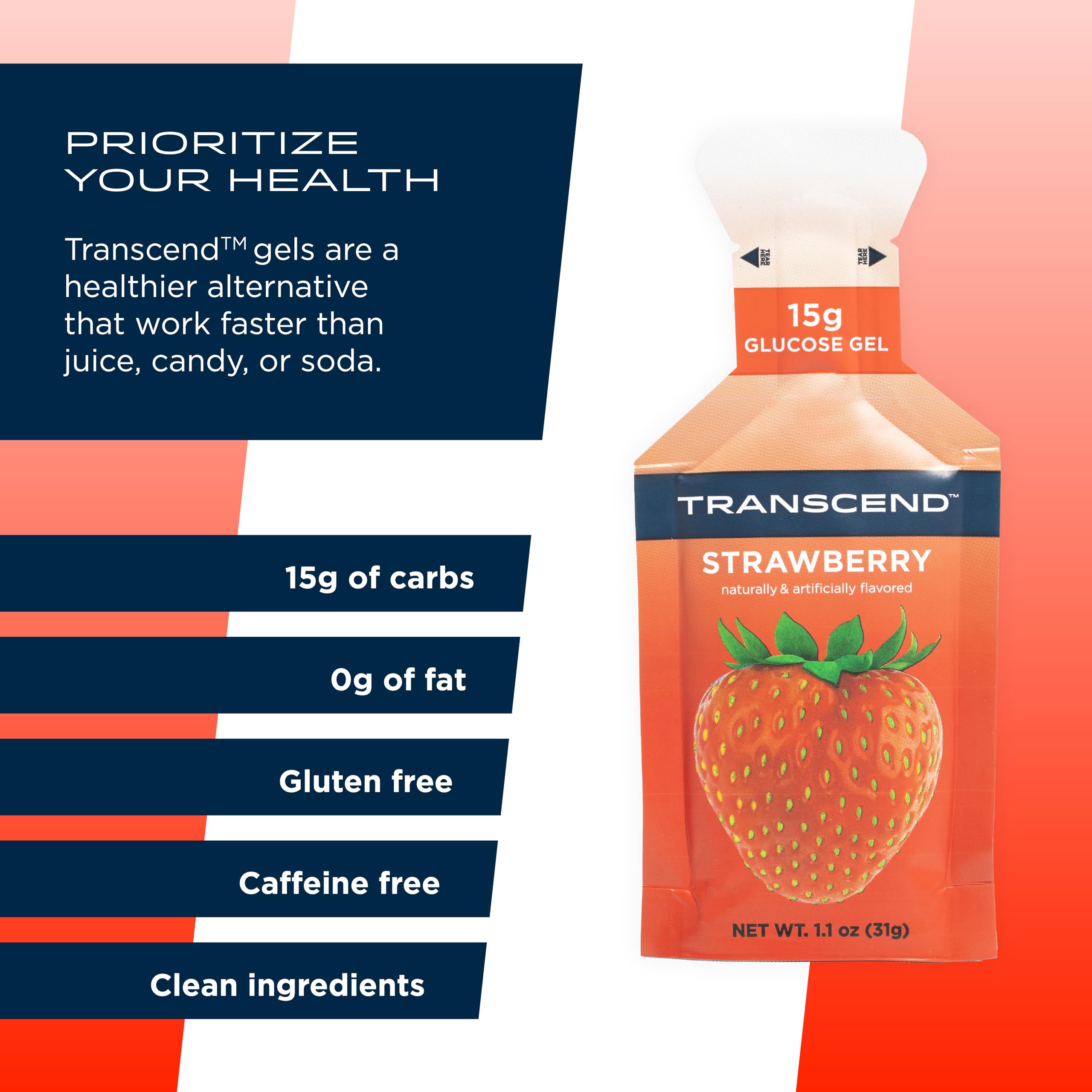 Carb Gel by Transcend Foods - Fast-Acting, Gluten Free

