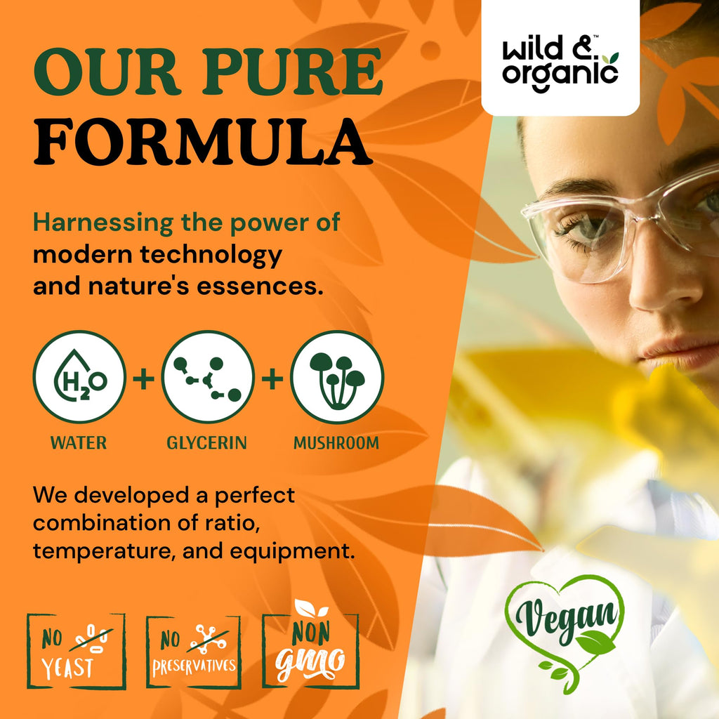 Lion's Mane Liquid Drops by Wild & Organic for Brain Support

