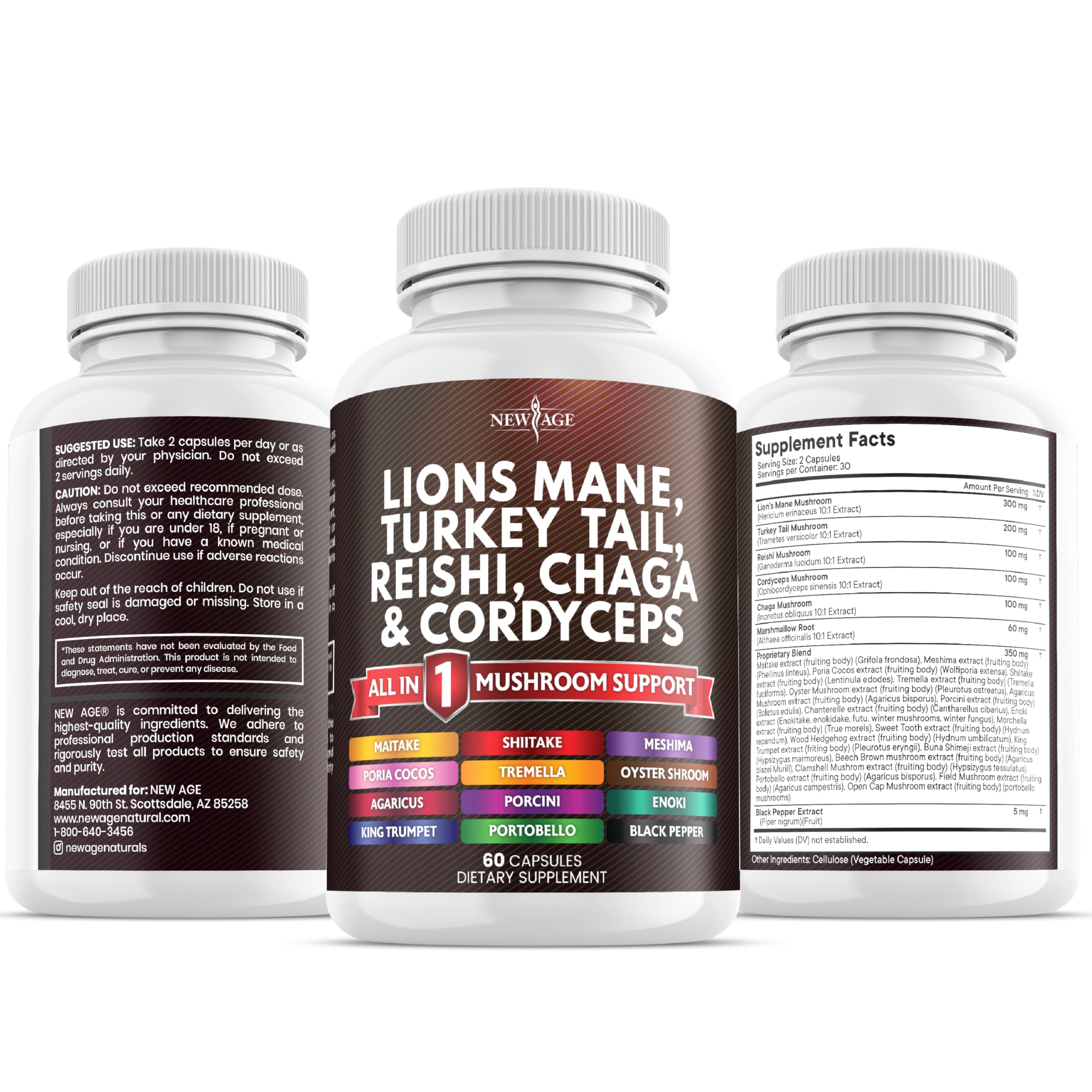 New Age Lion's Mane Mushroom Supplement

