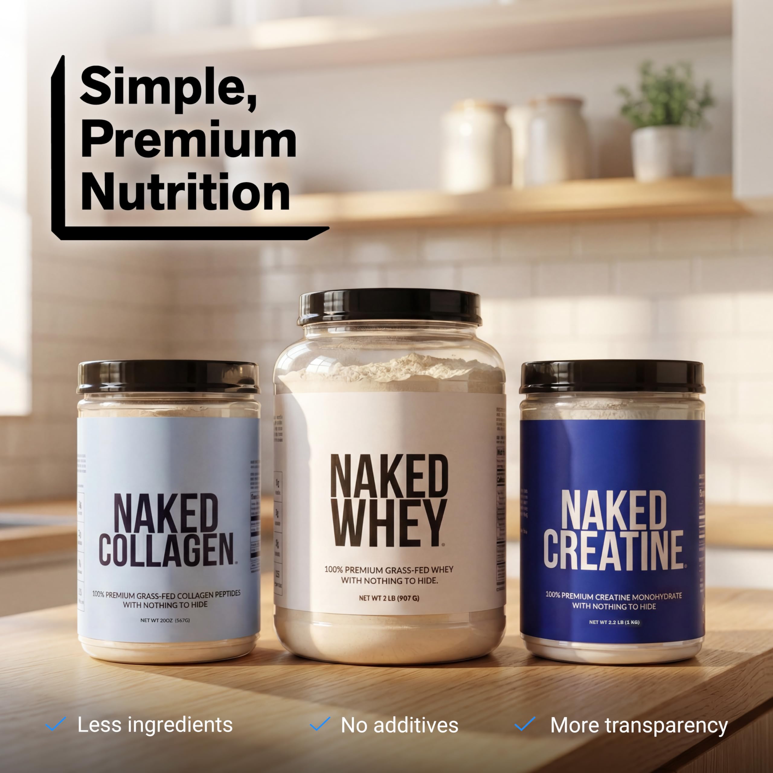 NAKED Whey Protein Powder - Grass-Fed, Non-GMO, Gluten-Free

