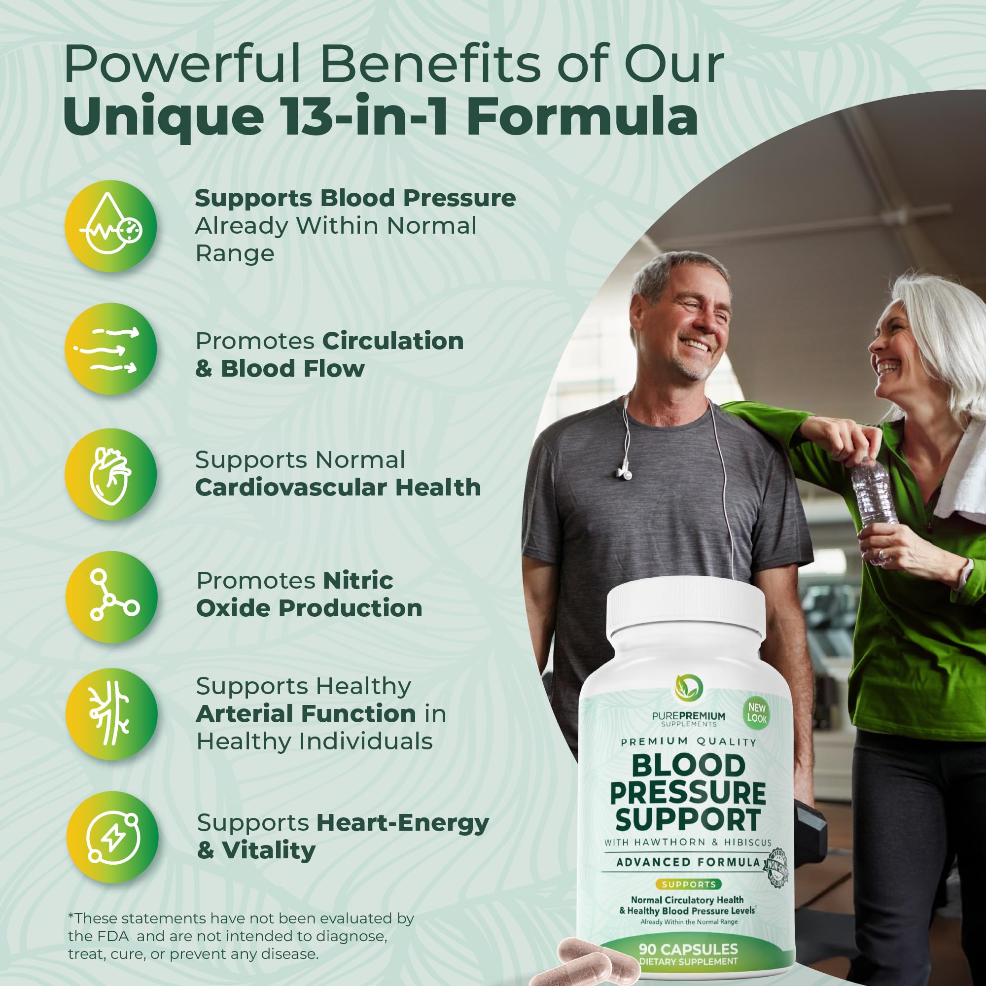 PurePremium Blood Pressure Support | Hawthorn & Garlic

