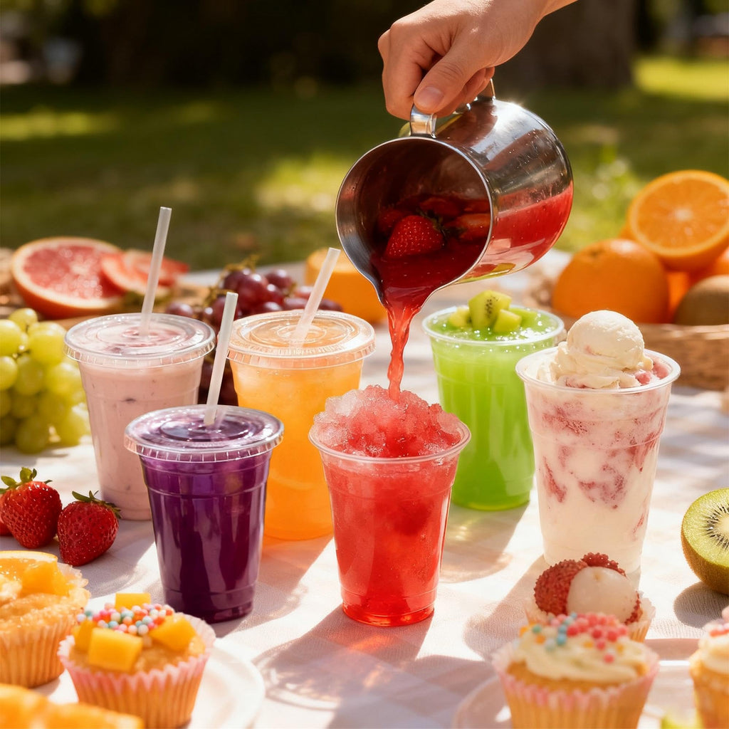 Clear Plastic Cups with Lids & Straws – Heavy Duty PET

