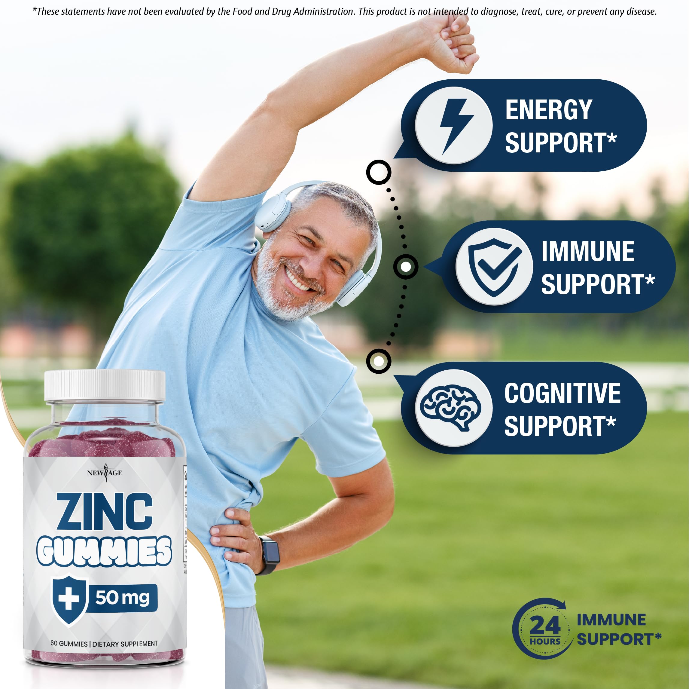 New Age Zinc Gummies for Immune Support | Non-GMO

