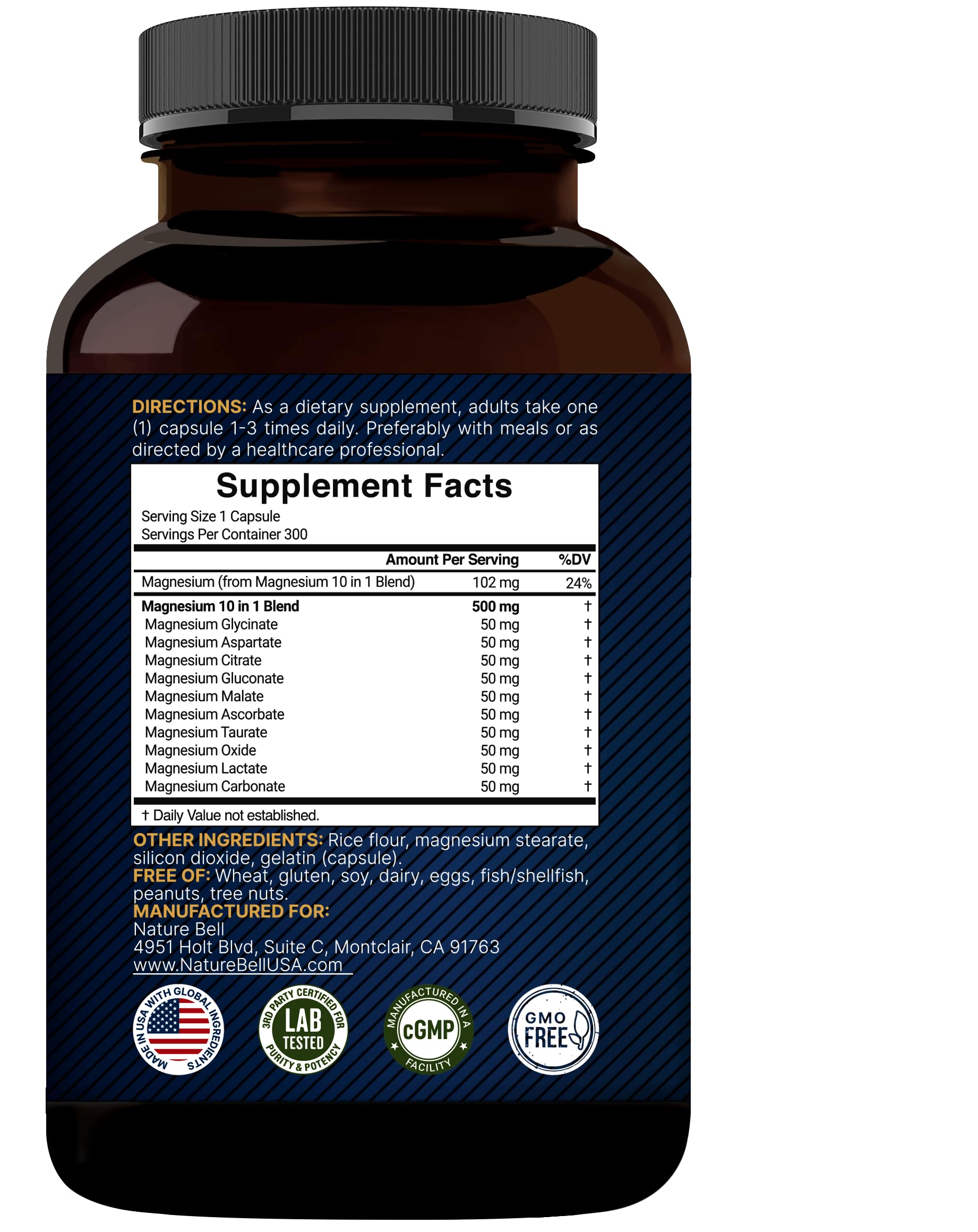 Magnesium Complex Supplement | Chelated Formula | Non-GMO

