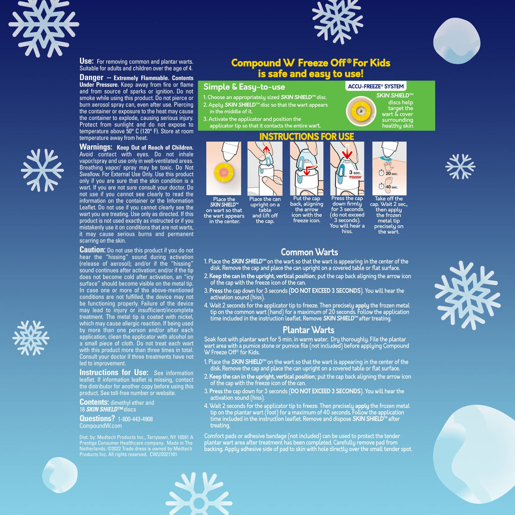 Compound W Freeze Off Wart Remover for Kids with Skin Shield

