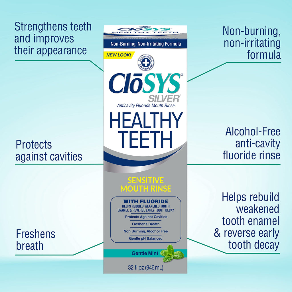 CloSYS Silver Healthy Teeth Anti-Cavity Mouthwash Fluoride


