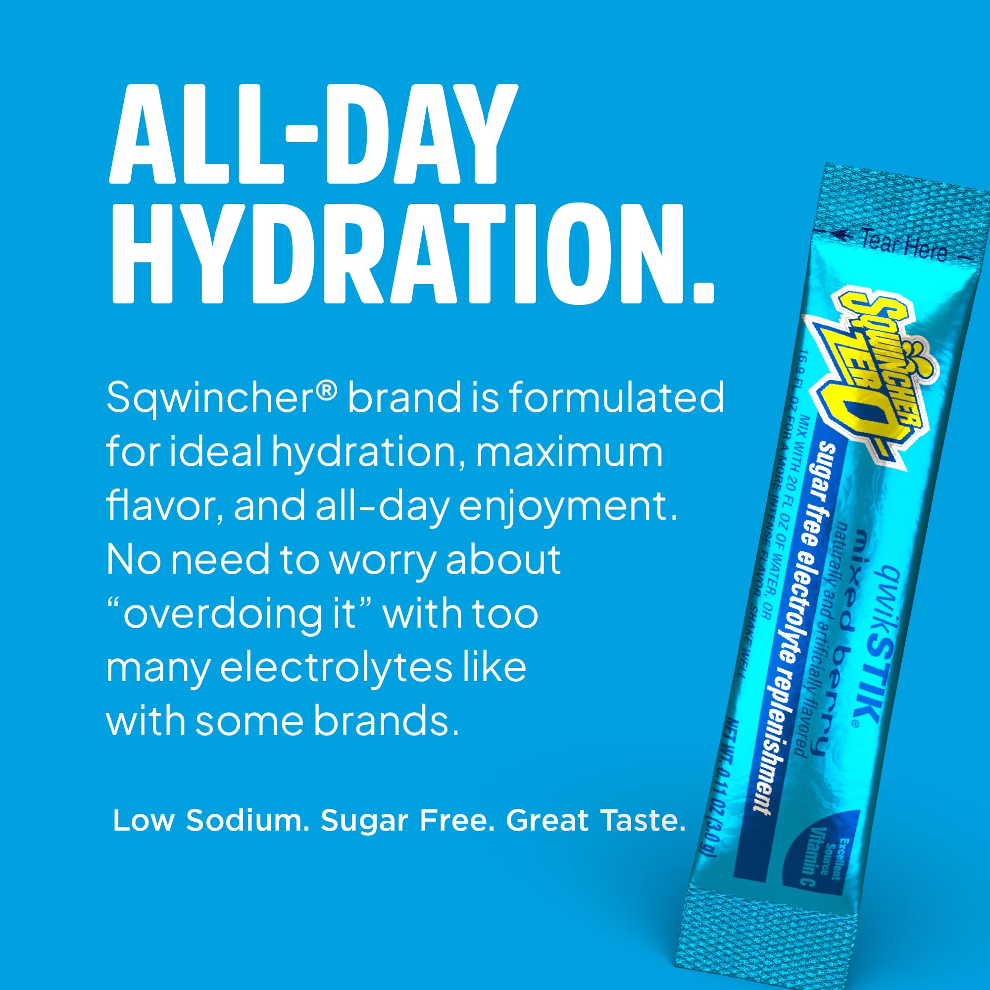 Sqwincher Zero Qwik Stik Electrolyte Hydration Drink Mix


