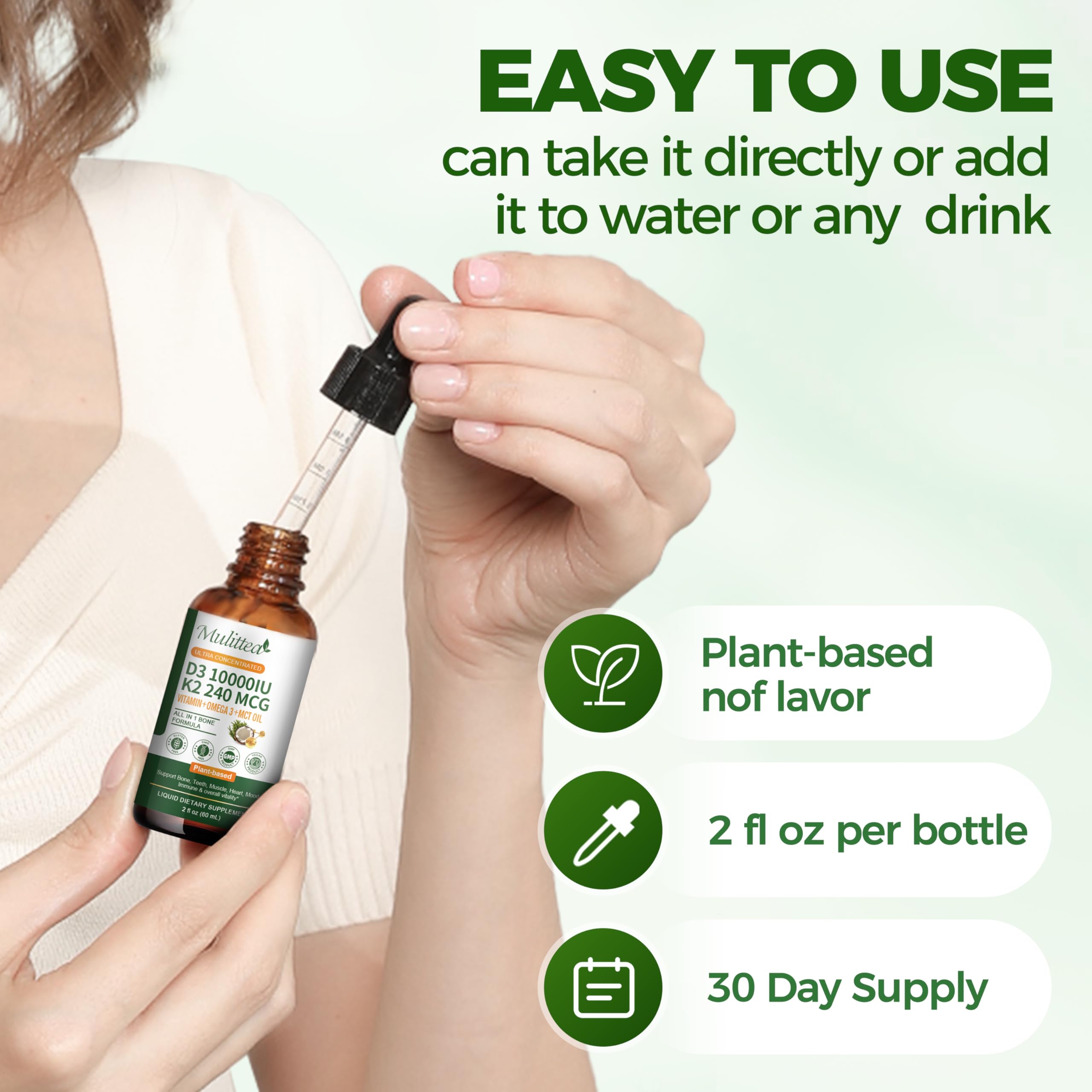 Vitamin D3 K2 Liquid with Omega-3 and Coconut MCT Oil

