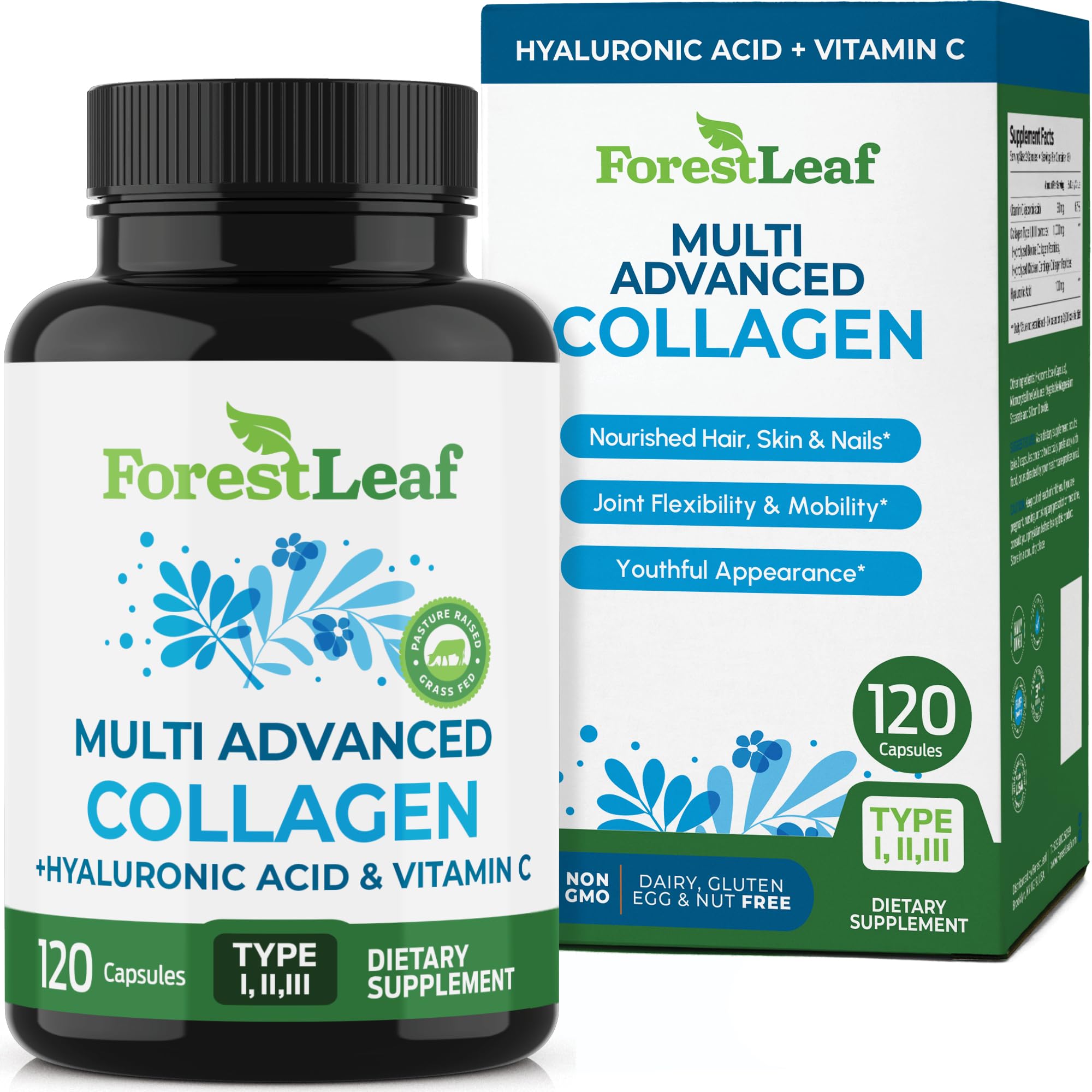 ForestLeaf Multi Collagen Capsules with Hyaluronic Acid

