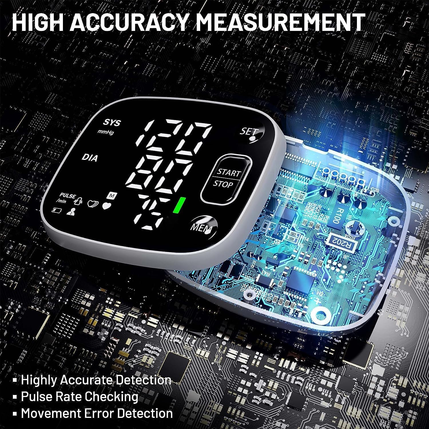 Oklar Wrist Blood Pressure Monitor FDA Cleared|Rechargeable

