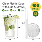 Clear Disposable Cups with Lids and Straws - BPA-Free

