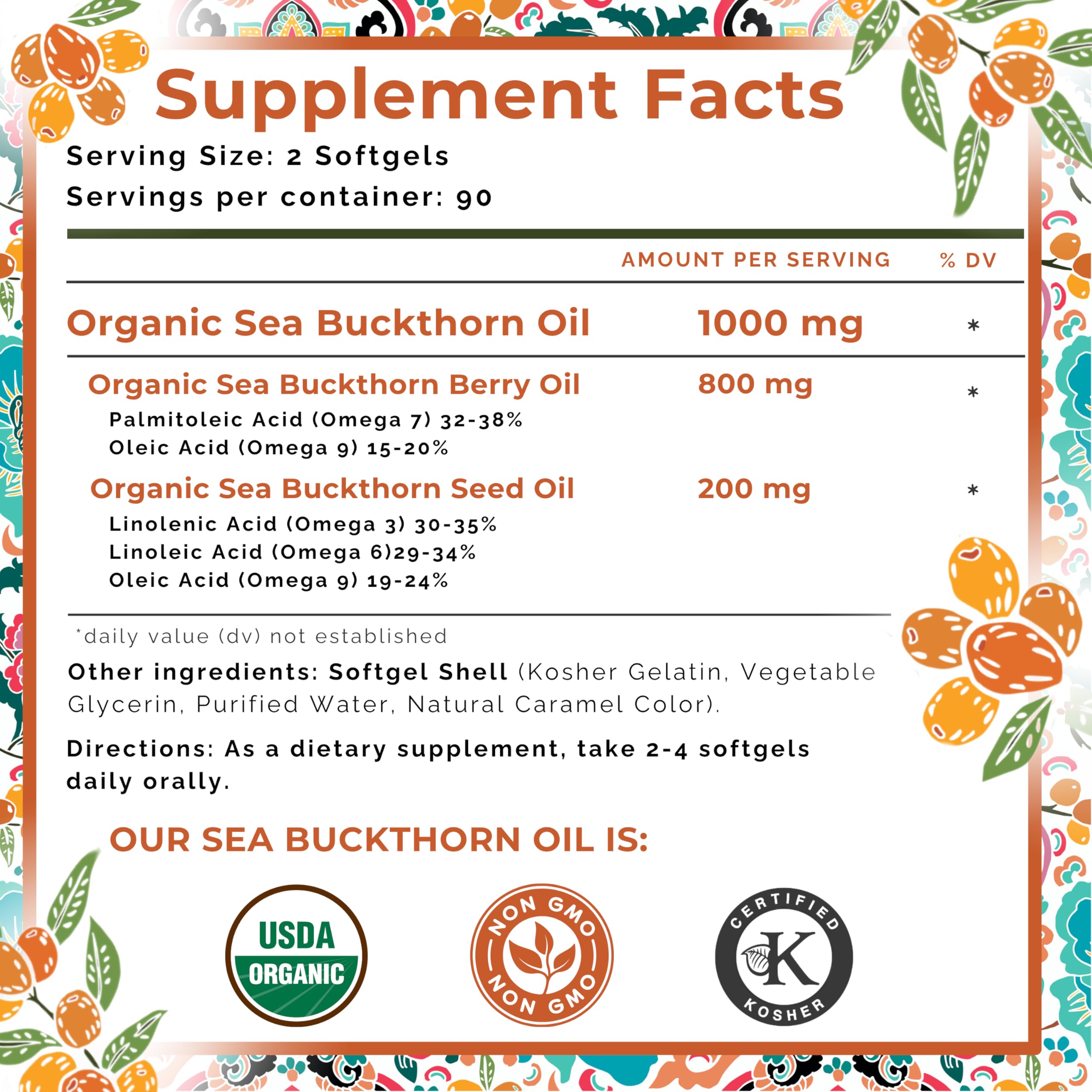 SeabuckWonders Organic Sea Buckthorn Oil Softgels

