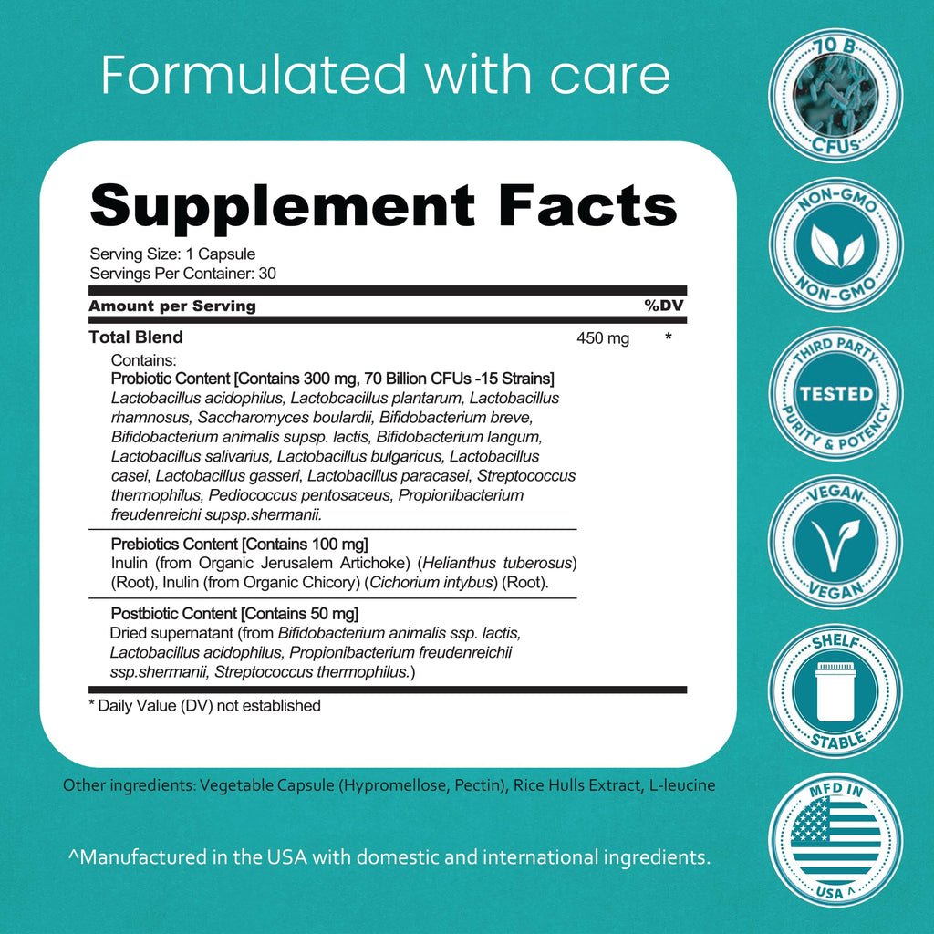 Probiotics NaturaLife Labs Gut Support – Vegan & Gluten-Free

