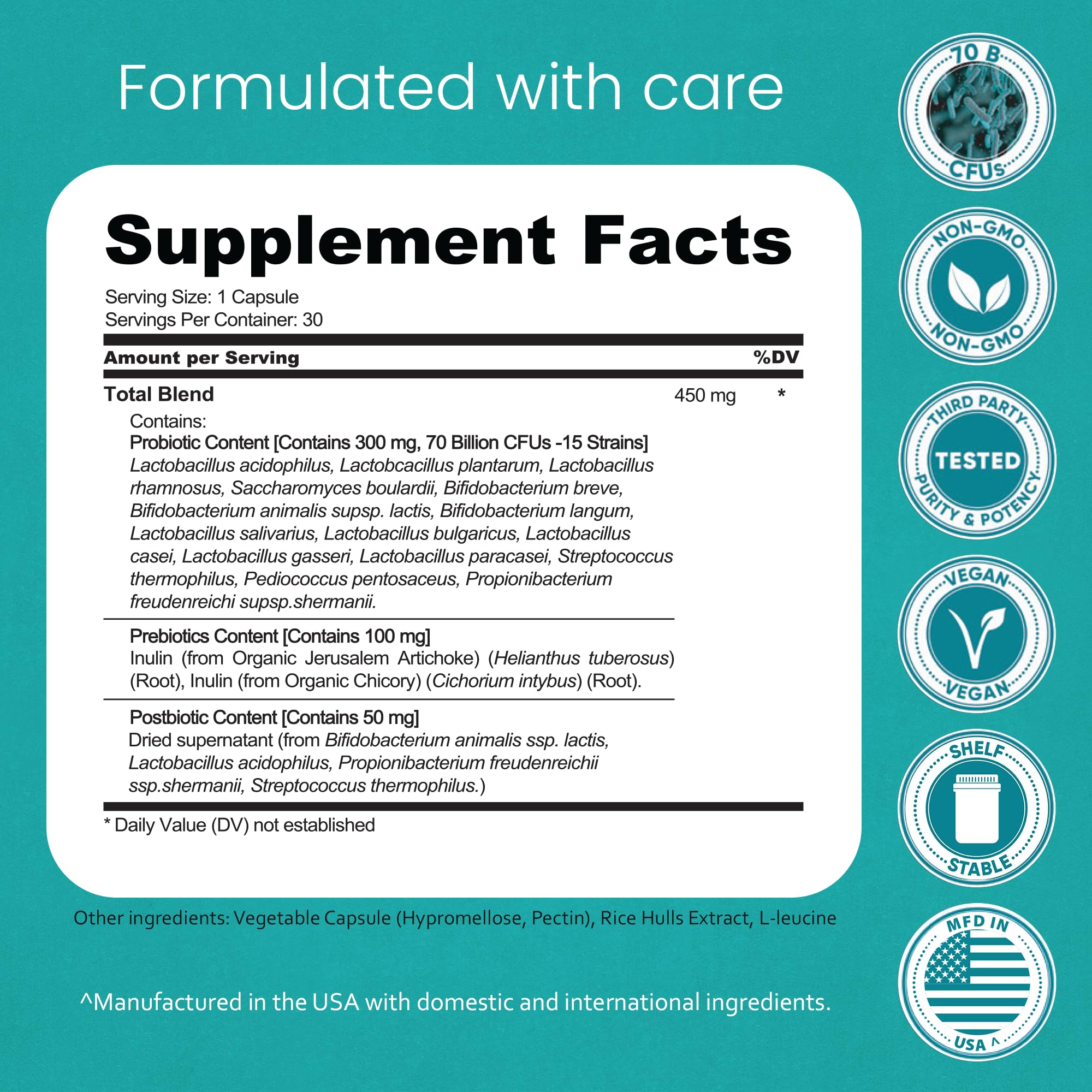 Probiotics NaturaLife Labs Gut Support – Vegan & Gluten-Free

