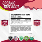 Toplux Organic Beet Root Tablets for Nitric Oxide Support

