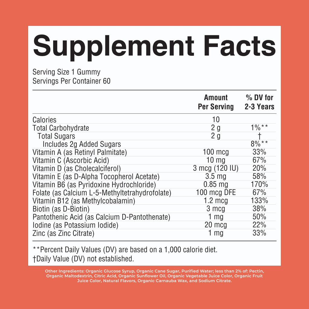 MaryRuth's Organic Toddler Multivitamin Gummies | Daily Vitamin


