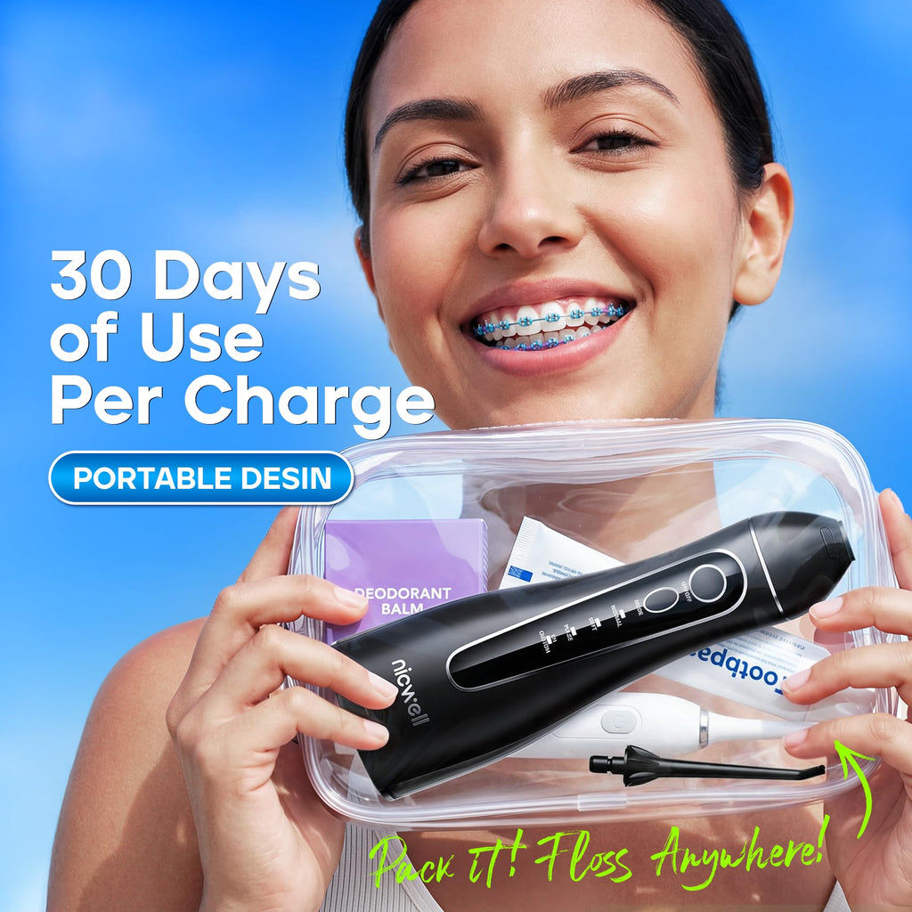 Nicwell Water Dental Flosser - 4 Modes, 11 Pressure Settings

