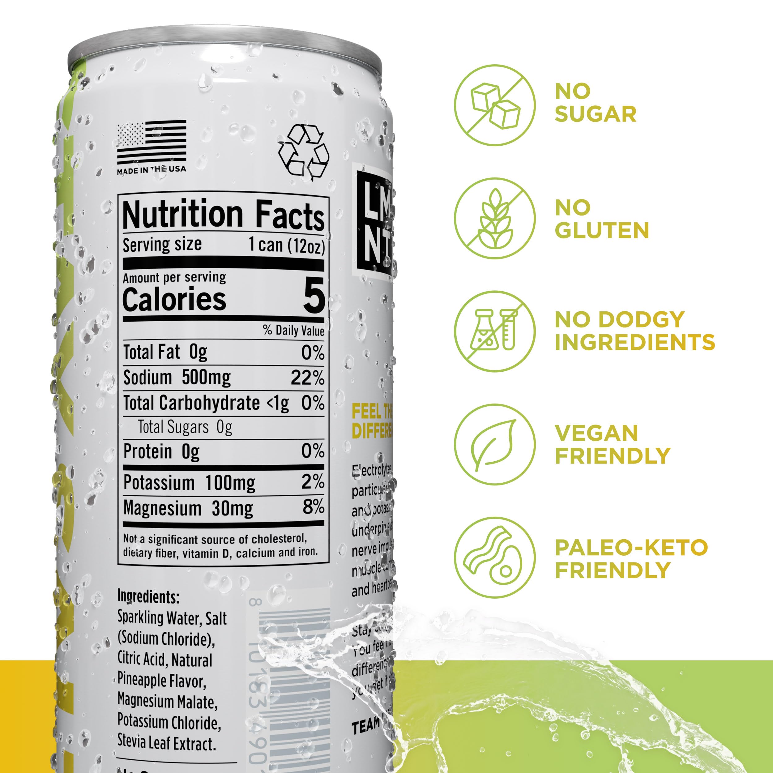 LMNT Sparkling Electrolyte Drink | No Sugar

