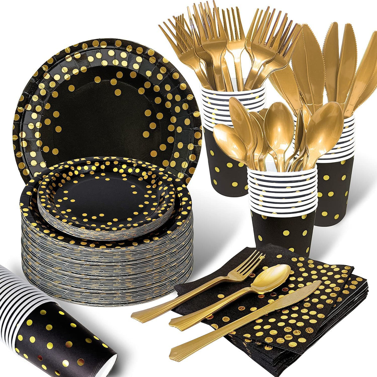 AIRE Disposable Dinnerware Set, Heavy-Duty Party Supplies