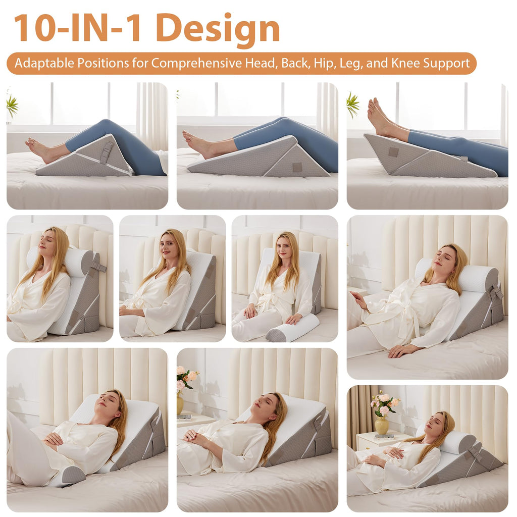 BIEEZZK Wedge Pillow Set for After Surgery & Acid Reflux

