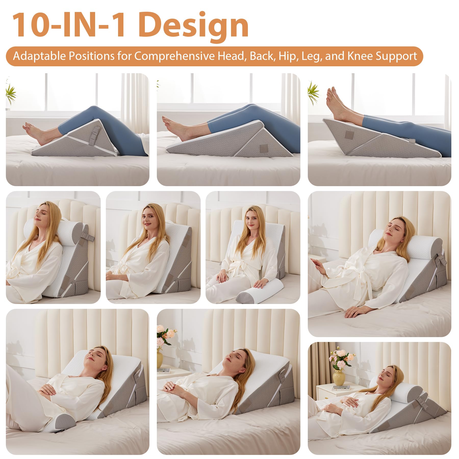 BIEEZZK Wedge Pillow Set for After Surgery & Acid Reflux

