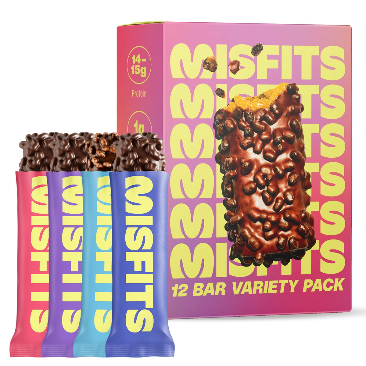 Misfits Protein Bar Assortment - Vegan Snack Bars

